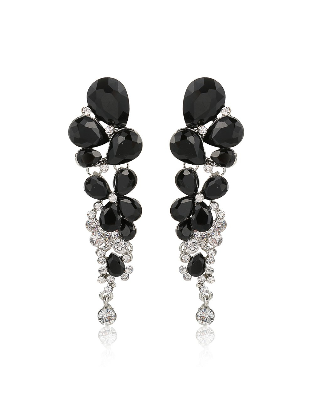YouBella Fashion Jewellery Crystal Earrings for Girls and Women (BLACK)