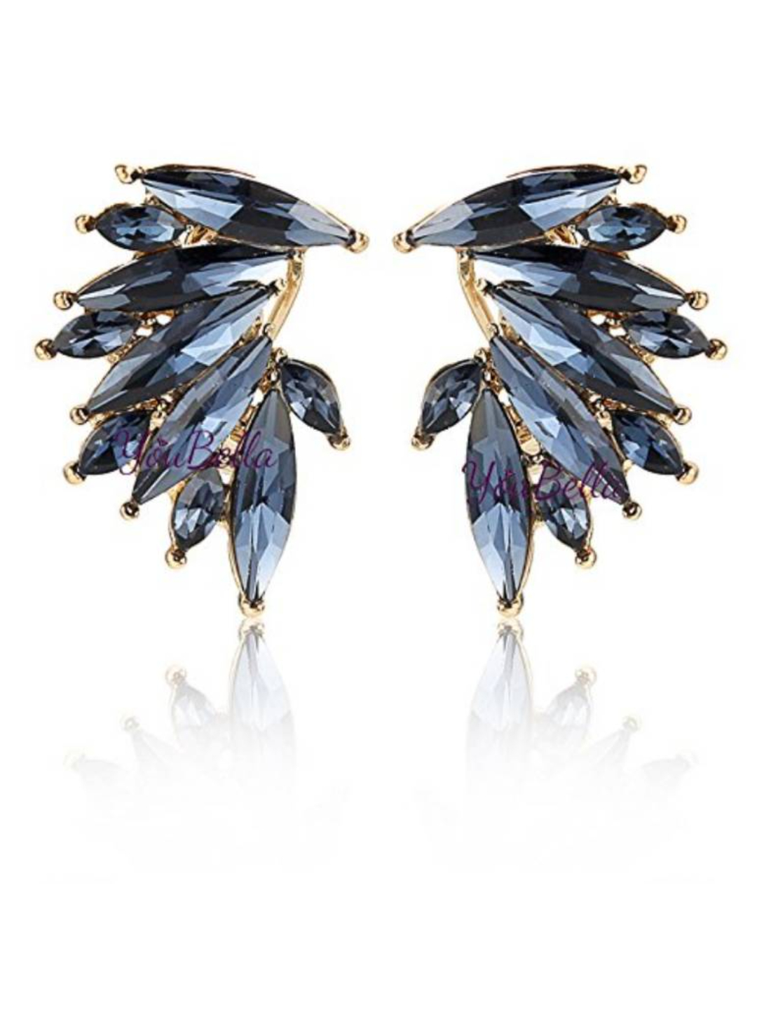 YouBella Fashion Jewellery Crystal Earrings for Girls and Women (Blue)