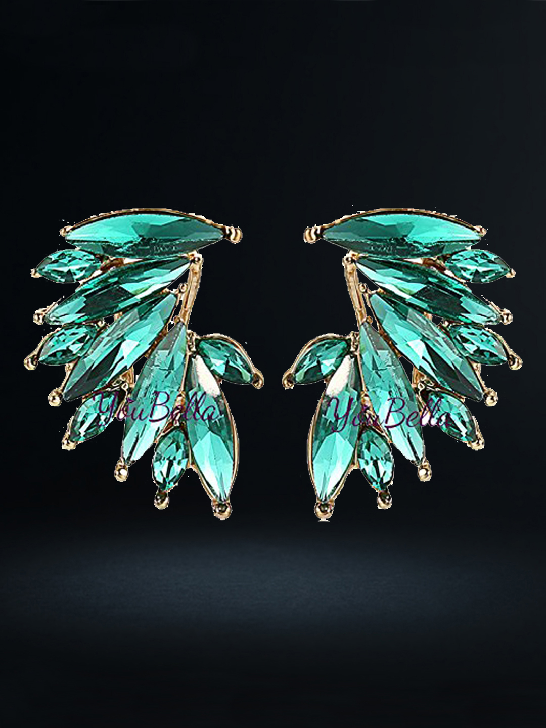 YouBella Fashion Jewellery Crystal Earrings for Girls and Women (Green)