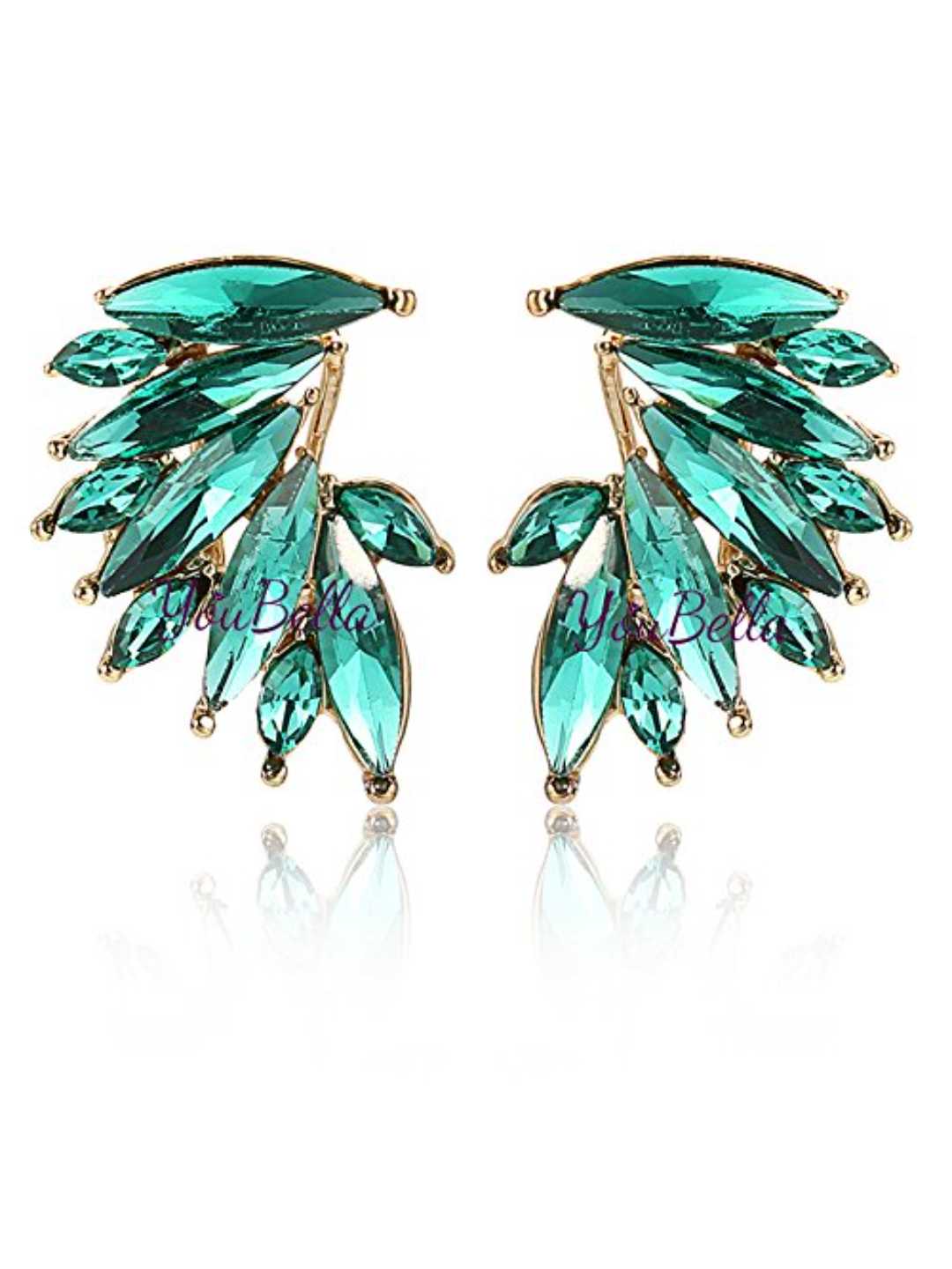 YouBella Fashion Jewellery Crystal Earrings for Girls and Women (Green)