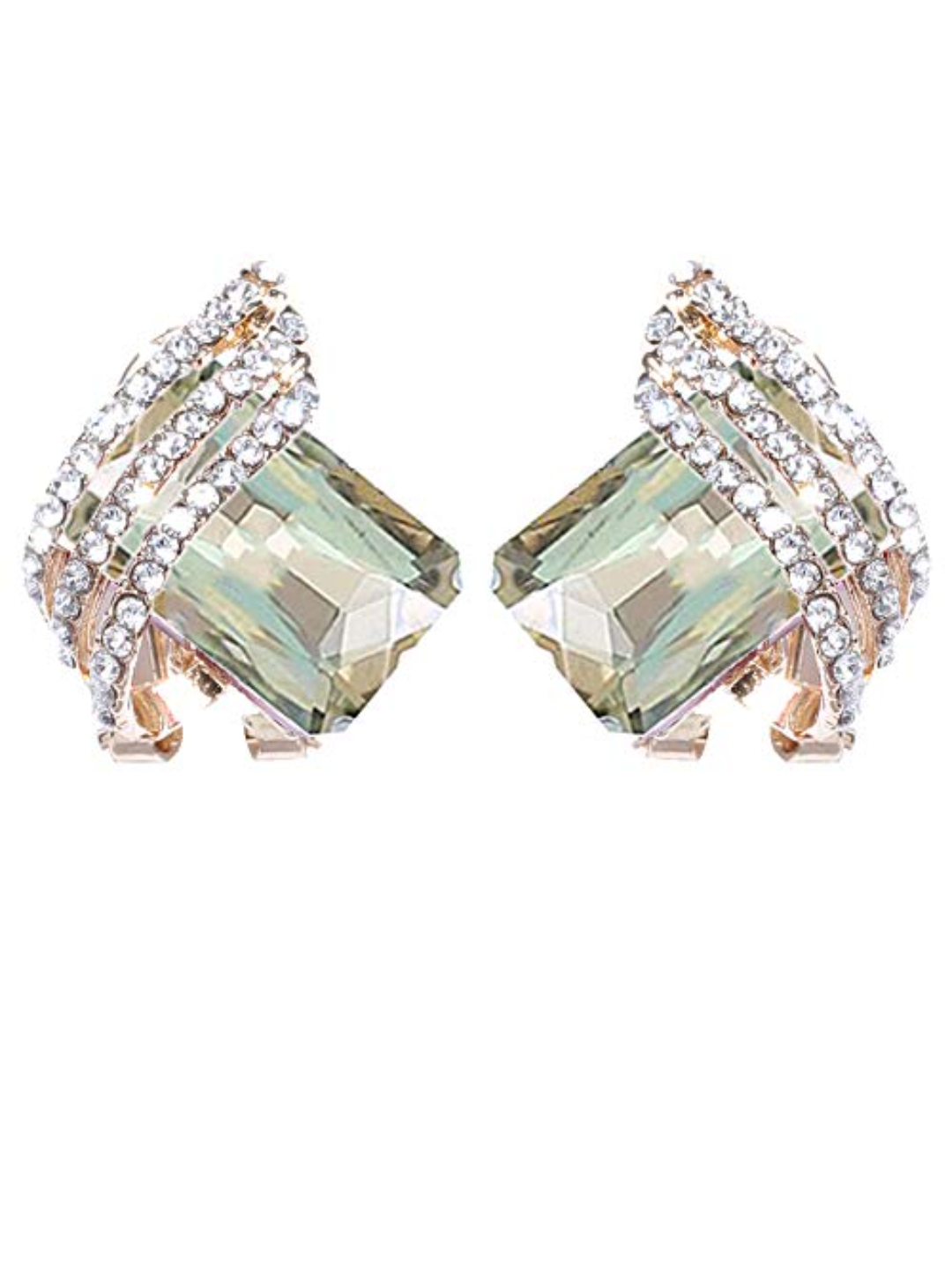 YouBella Jewellery Crystal Stud Earrings for Girls and Women (Light Brown)