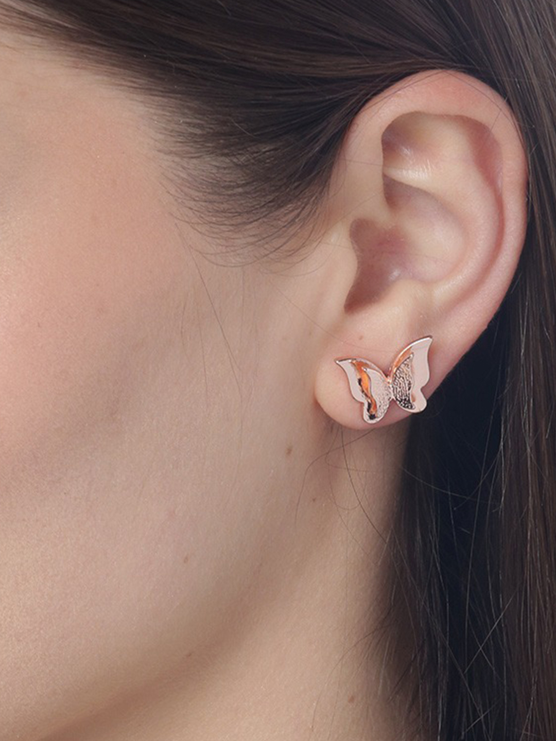 YouBella Stylish Latest Design Butterfly Jewellery Gold Plated Stud Earrings for Women