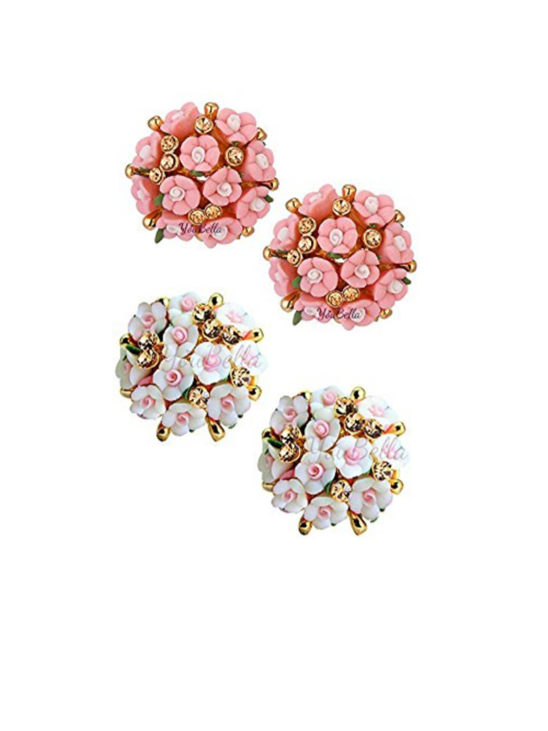 YouBella Stylish Party Wear Jewellery Gold Plated Studs Earrings for Women (Combo - 1)(YBEAR_32176)