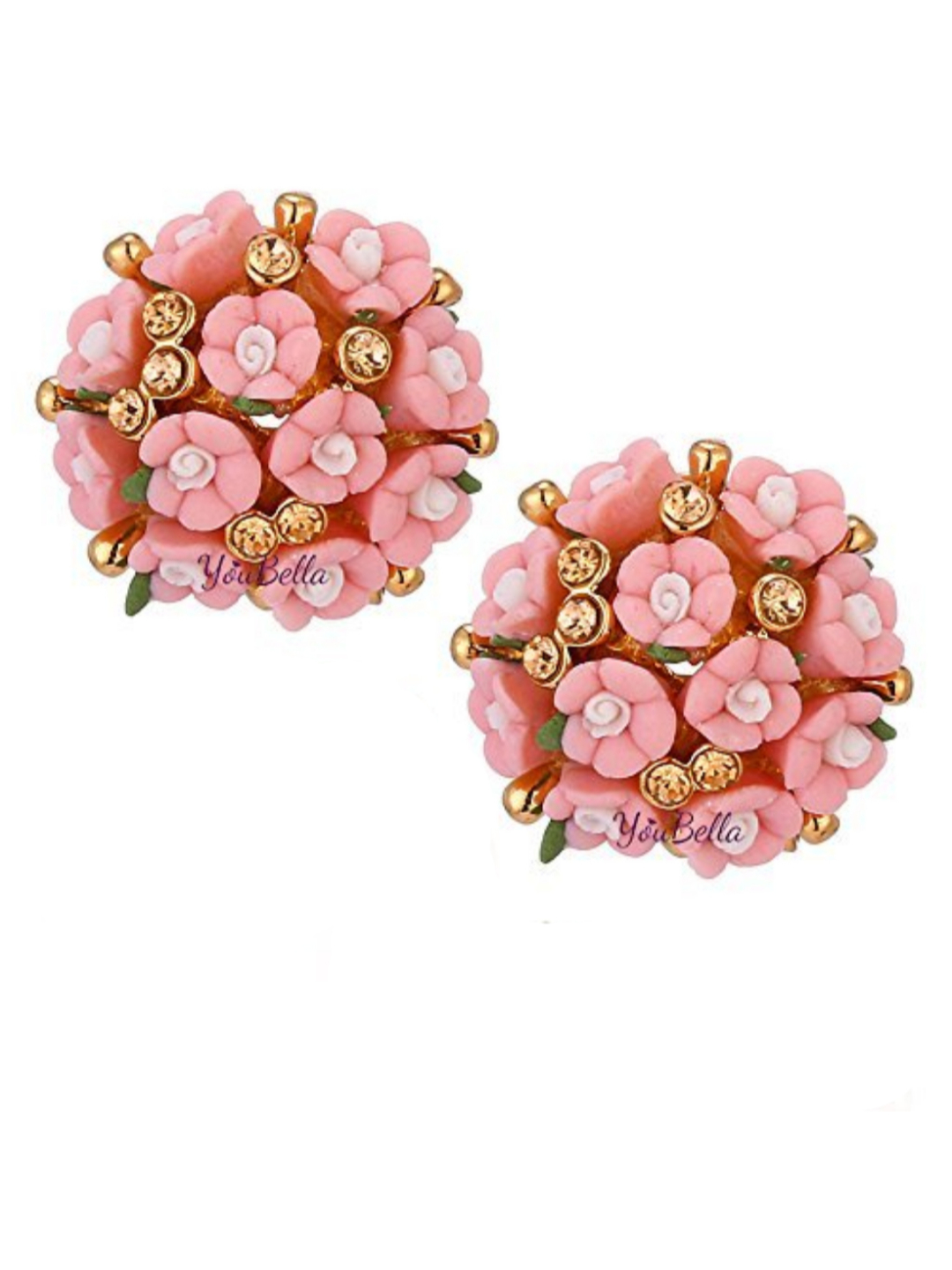YouBella Stylish Party Wear Jewellery Gold Plated Studs Earrings for Women (Combo - 1)(YBEAR_32176)