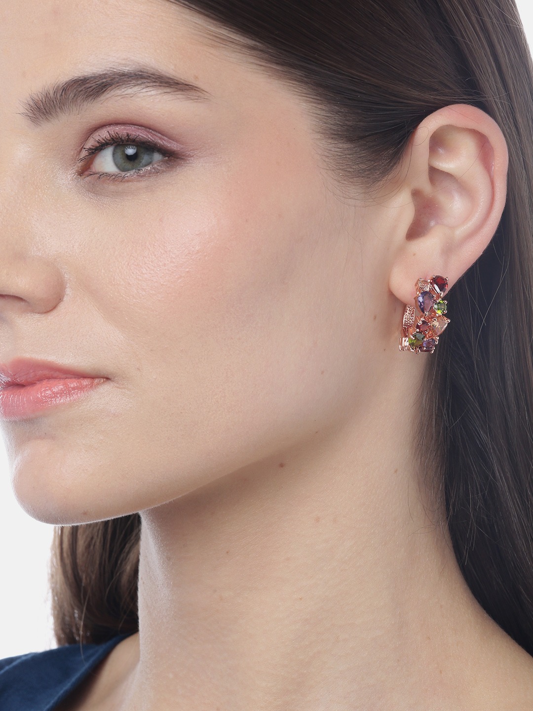YouBella Stylish Party Wear Jewellery Gold Plated Studs Earrings for Women (Multi-Colour)(YBEAR_32177)