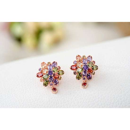 YouBella Stylish Party Wear Jewellery Gold Plated Studs Earrings for Women (Multi-Colour)(YBEAR_32177)