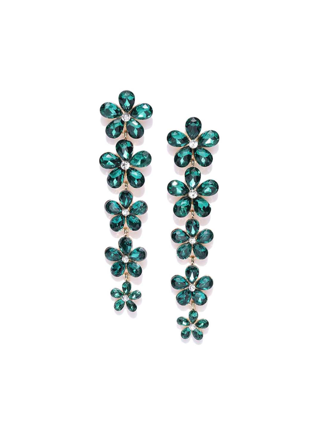 YouBella Gold Plated Jewellery Valentine Collection AAA Swiss Zircon Fashion Fancy Party Wear Green Earrings for Girl's and Women's