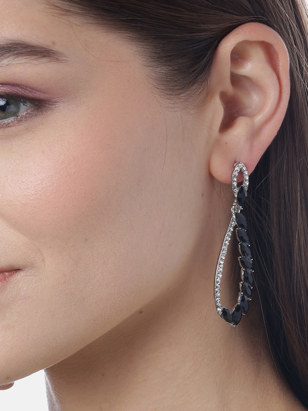 YouBella Jewellery Earings Fashion Dangler Earings for Girls and Women (Black)