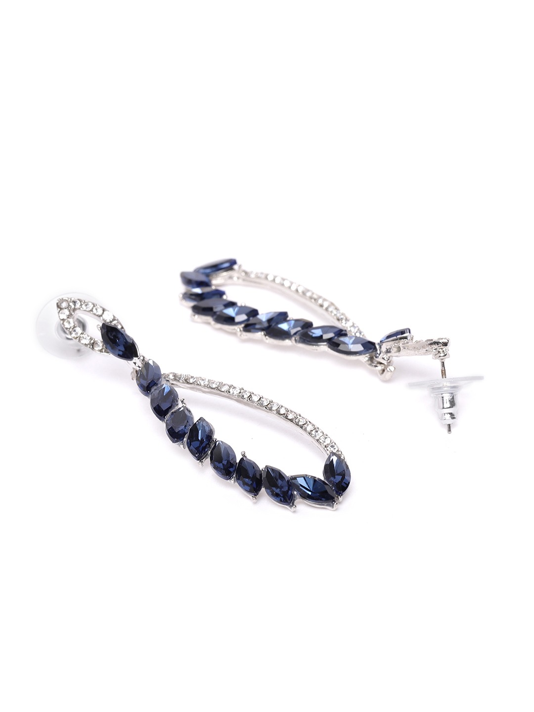 YouBella Silver Plated Fashion Stylish Fancy Party Wear Blue Earrings for Girl and Women