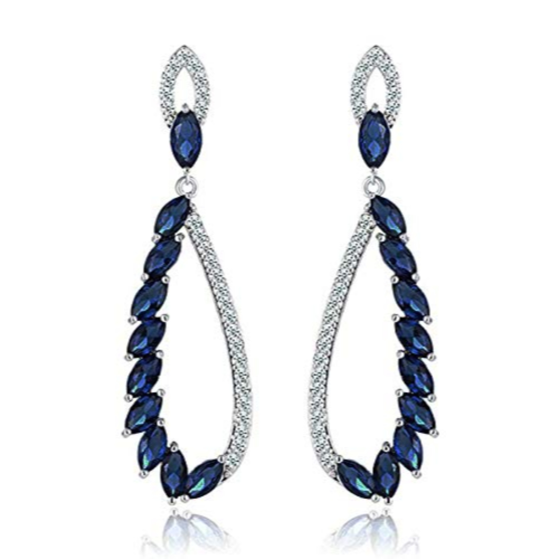 YouBella Silver Plated Fashion Stylish Fancy Party Wear Blue Earrings for Girl and Women