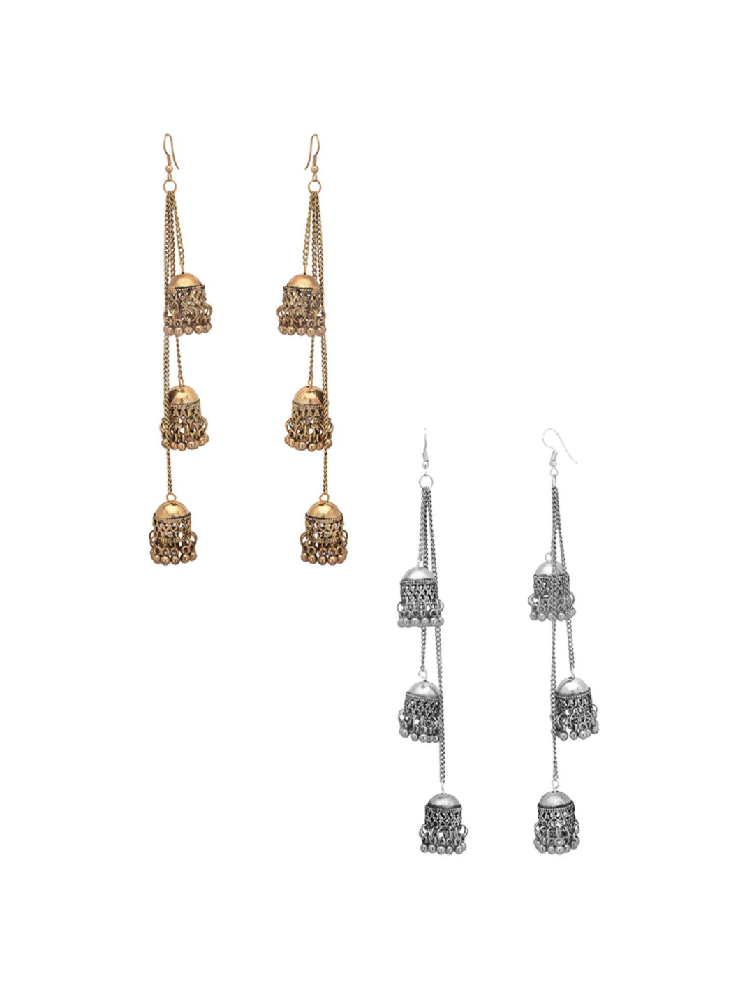 YouBella Earrings for Women Jewellery Earrings Combo of Two Afghani Jhumka earrings ear rings for Girls and Women