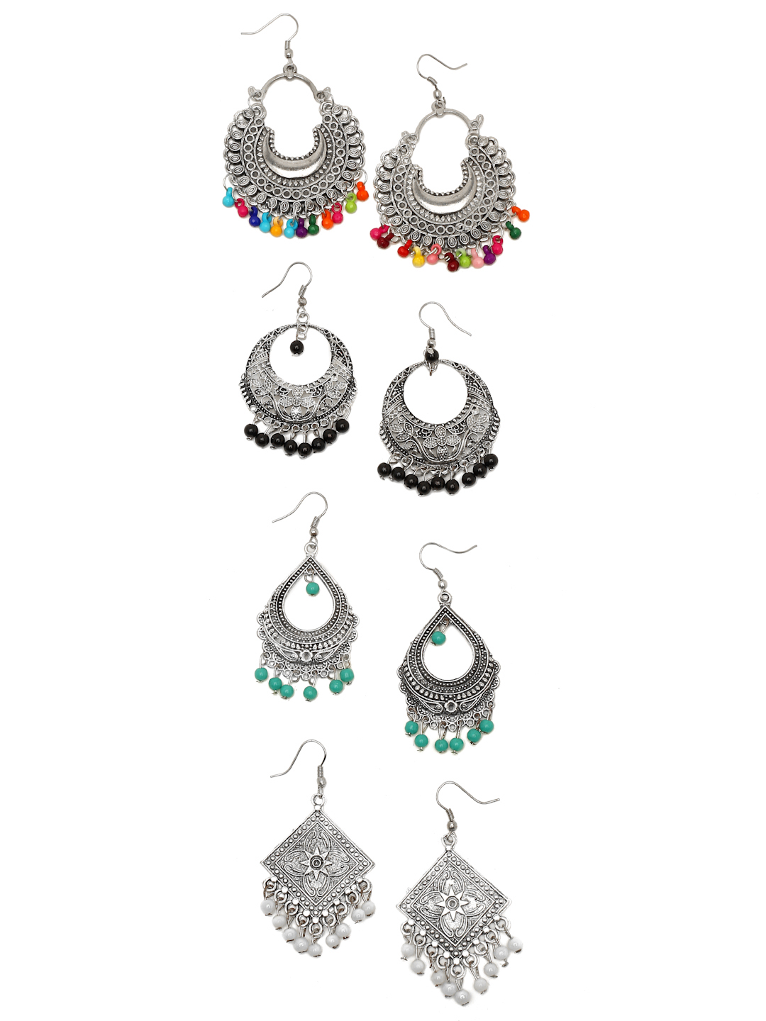 YouBella Earrings for Women Jewellery Earrings Combo of Four Afghani Kashmiri Jhumka earrings ear rings for Girls and Women