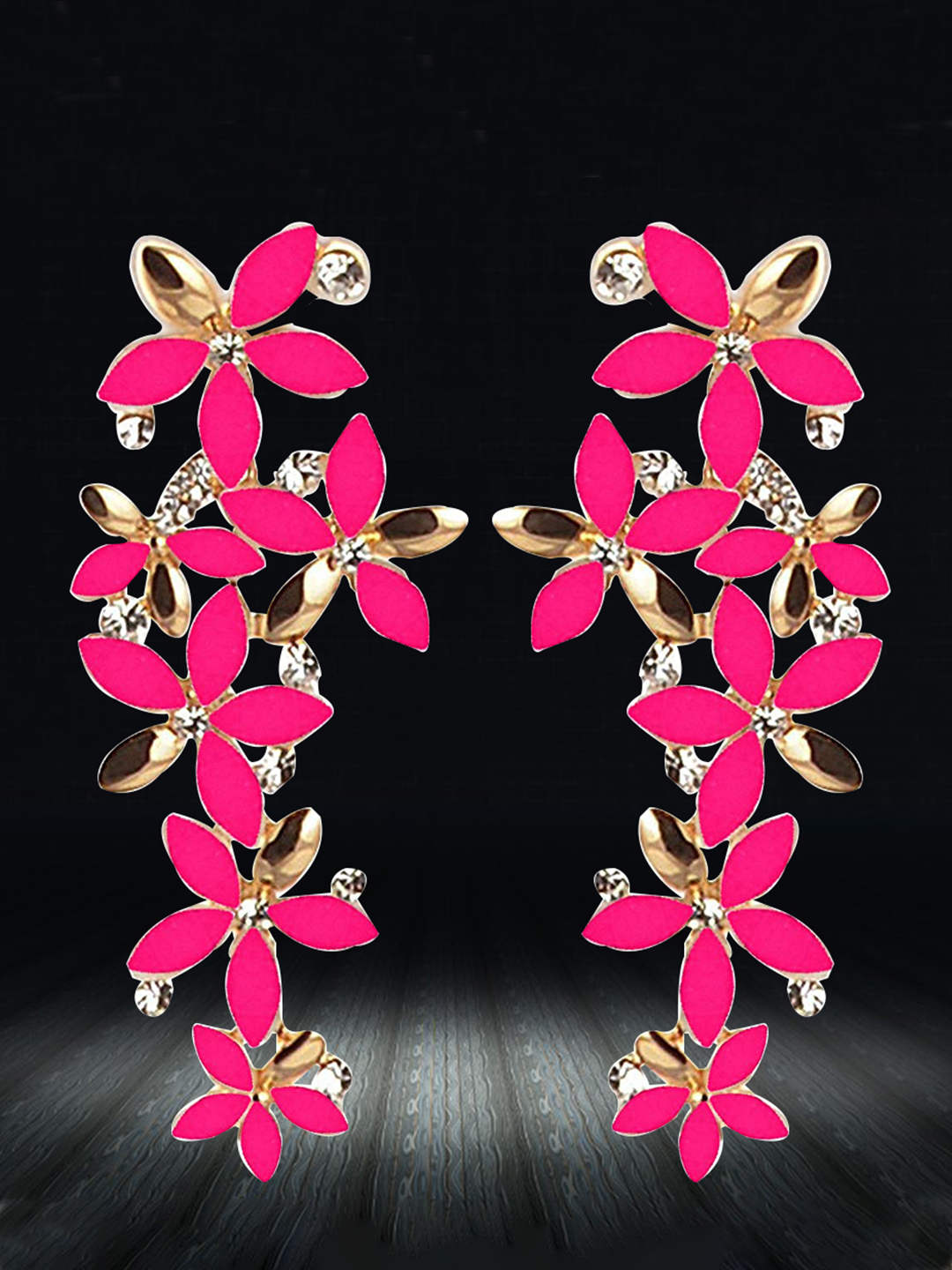 YouBella Jewellery Gold Plated Dangler Earrings for Girls and Women (Pink)
