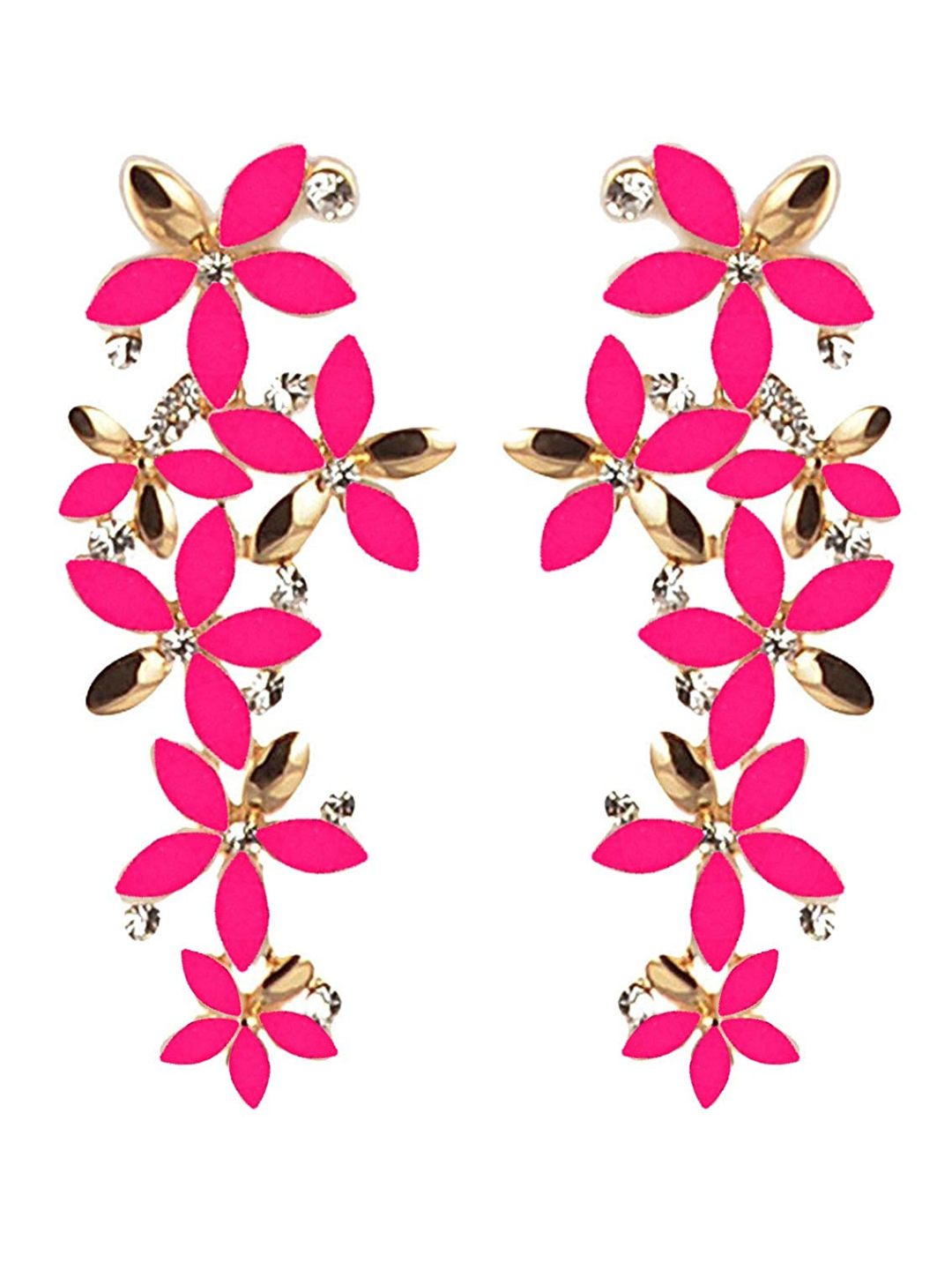 YouBella Jewellery Gold Plated Dangler Earrings for Girls and Women (Pink)