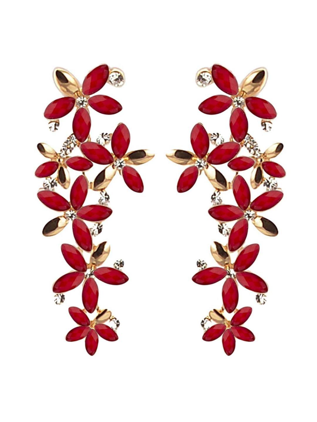 YouBella Jewellery Designer Hanging Earrings for Girls and Women (Red)