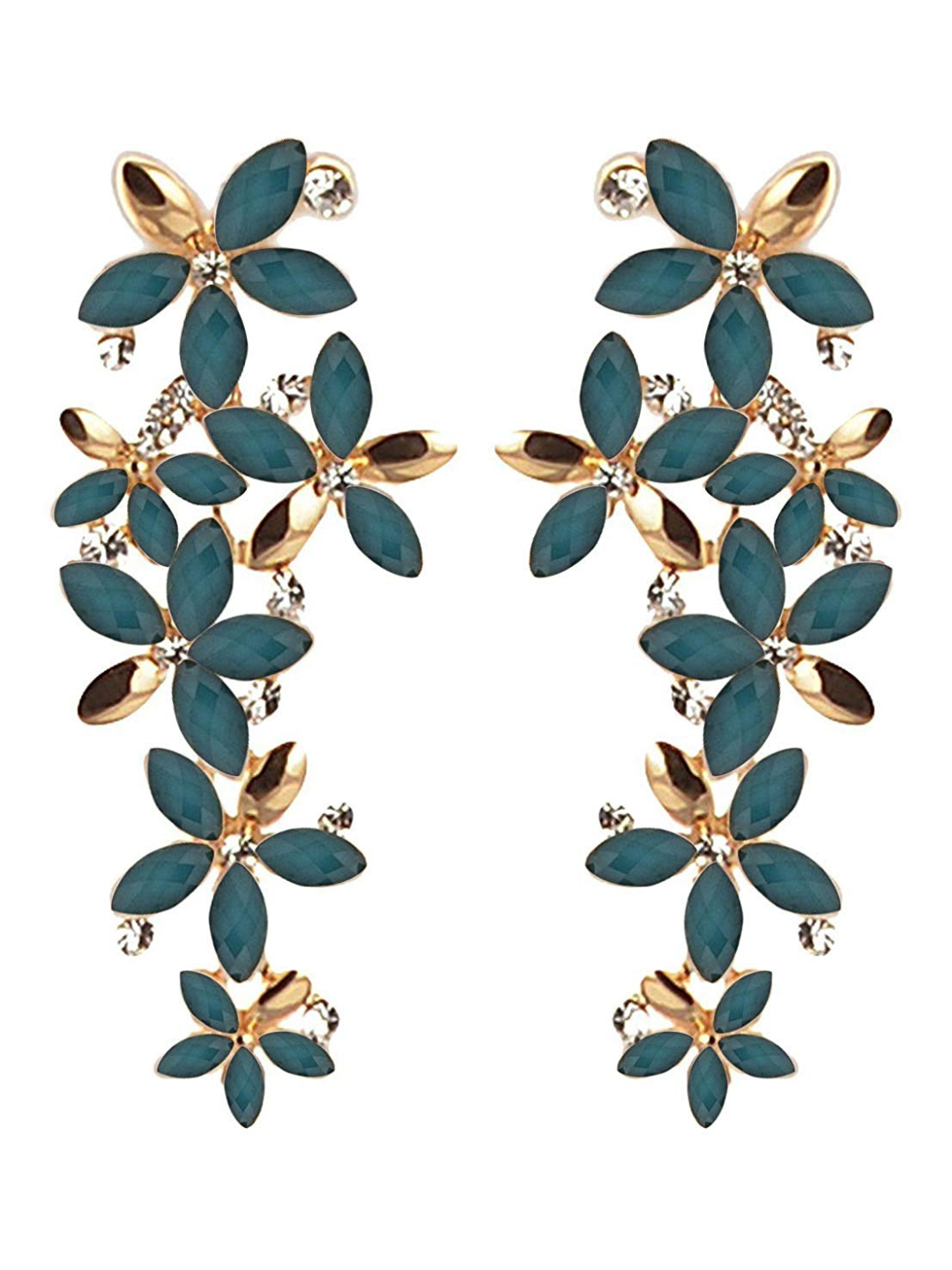 YouBella Jewellery Designer Hanging Earrings for Girls and Women (Dark Blue)