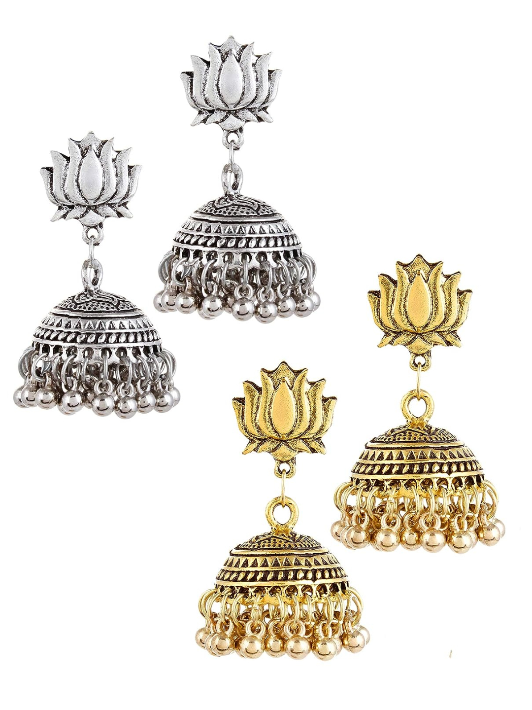 YouBella Jewellery Combo of Two Jhumki earrings for Girls and Women