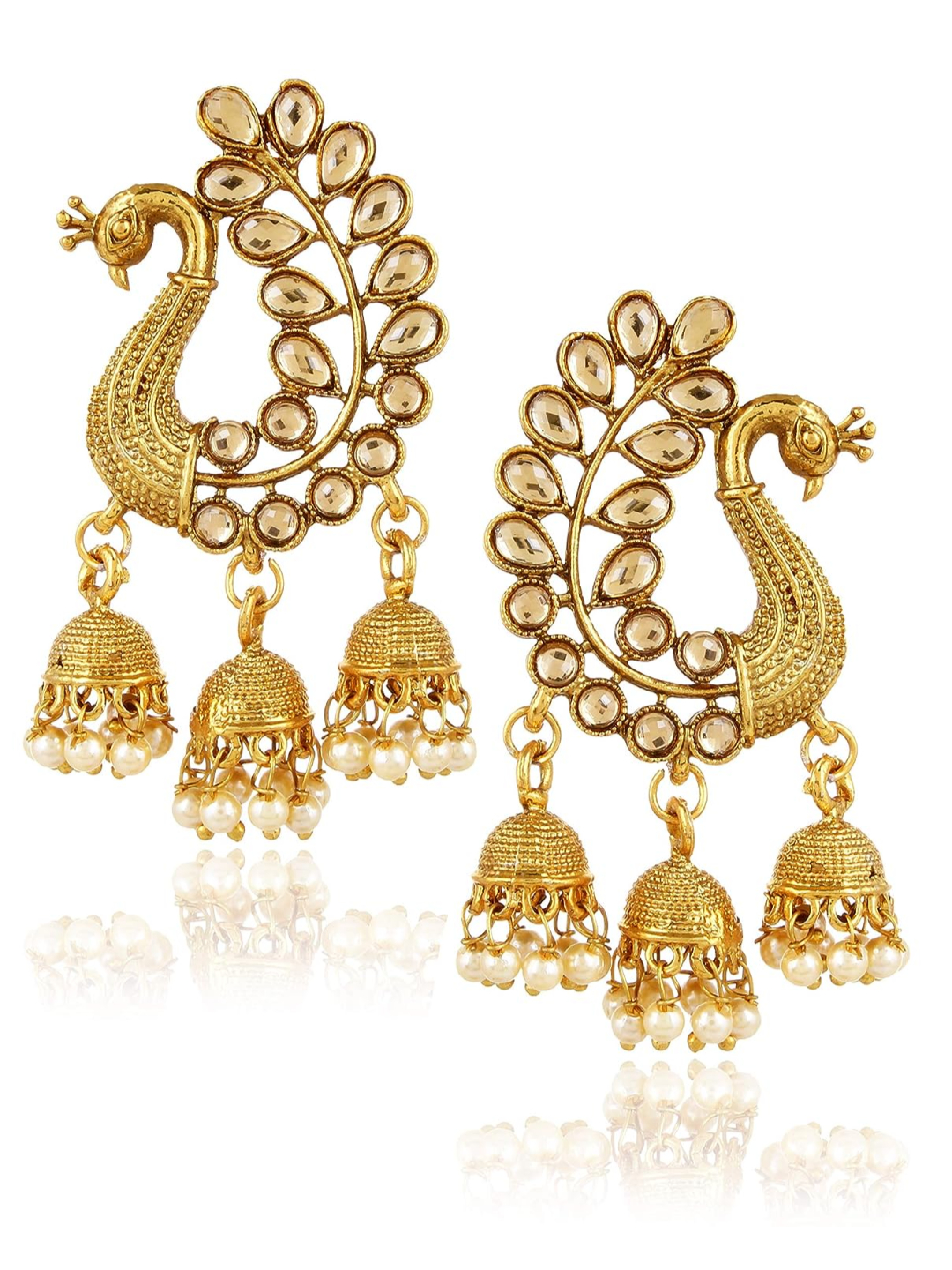 YouBella Earrings for women Jewellery Traditional Pearl Jhumka/Jhumki Earrings for Girls and Women (Gold)