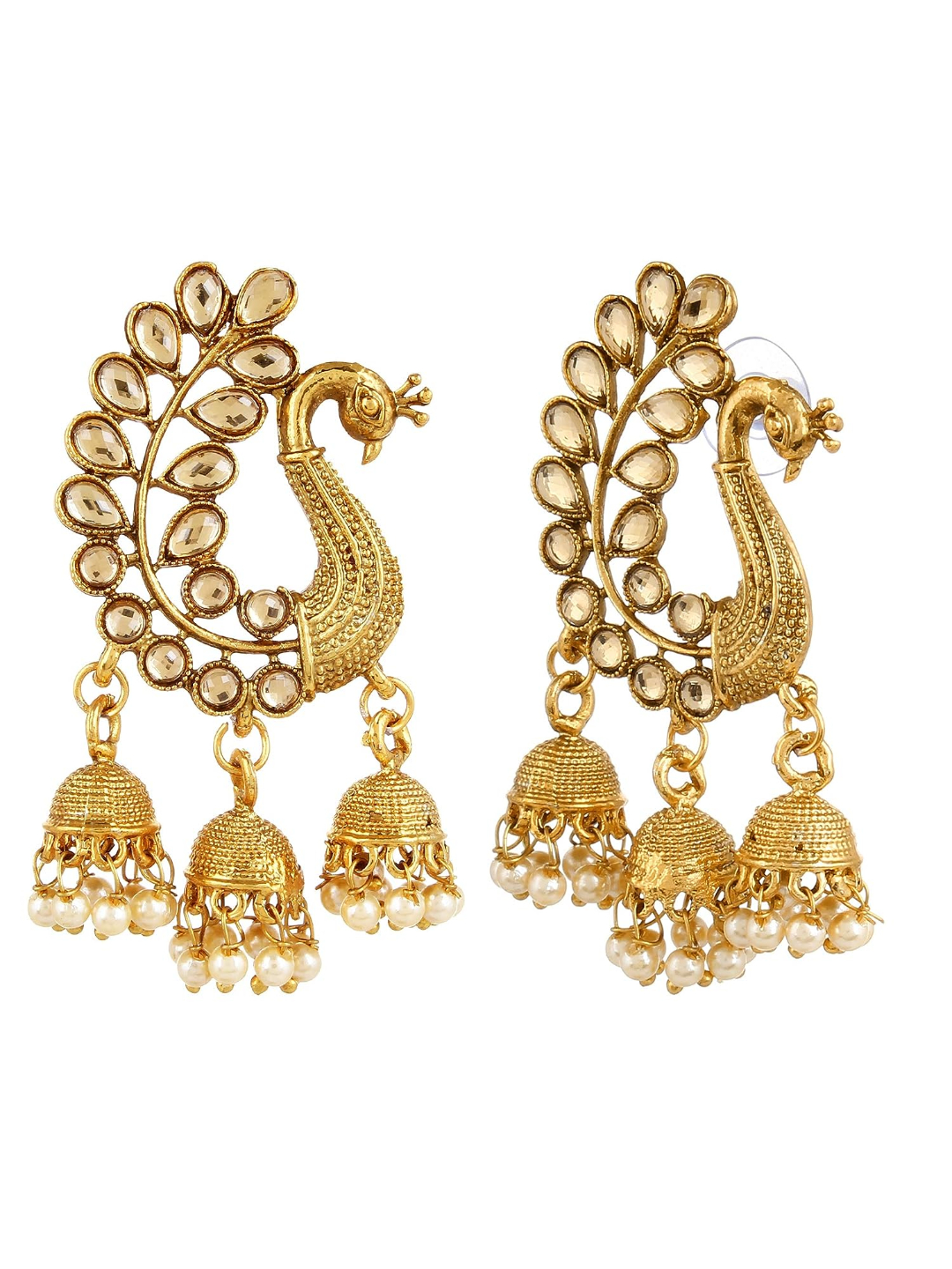 YouBella Earrings for women Jewellery Traditional Pearl Jhumka/Jhumki Earrings for Girls and Women (Gold)