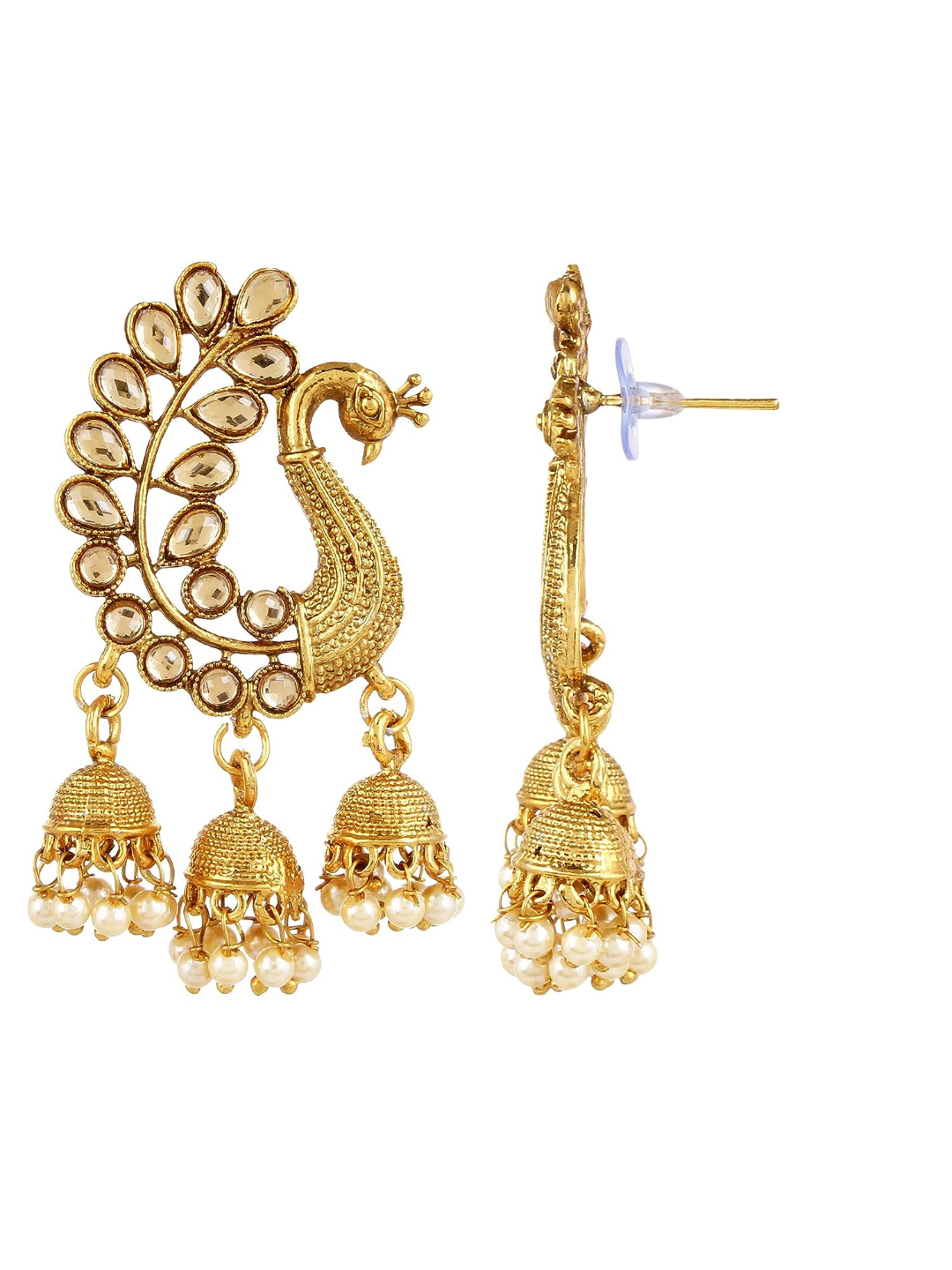 YouBella Earrings for women Jewellery Traditional Pearl Jhumka/Jhumki Earrings for Girls and Women (Gold)