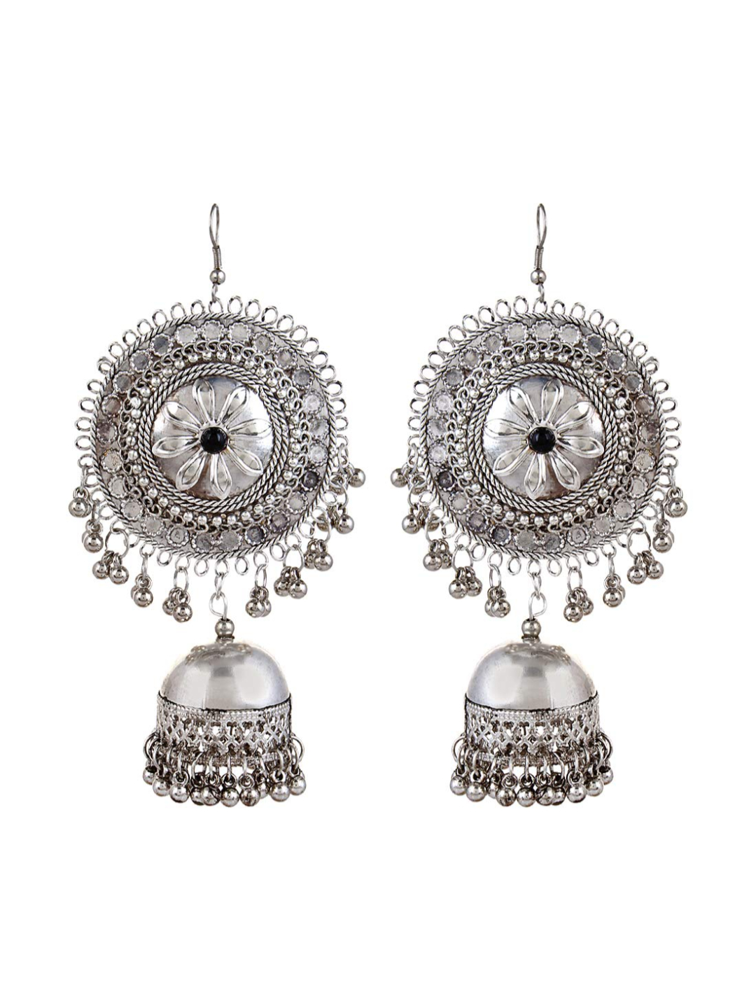 YouBella Jewellery Jhumki Earrings for Women (Silver) (YBEAR_32216)