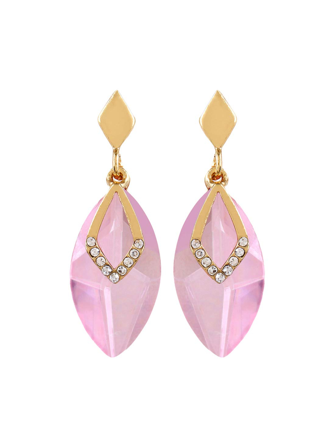 YouBella Fashion Jewellery Pink Gold-Plated Fancy Earrings for Women