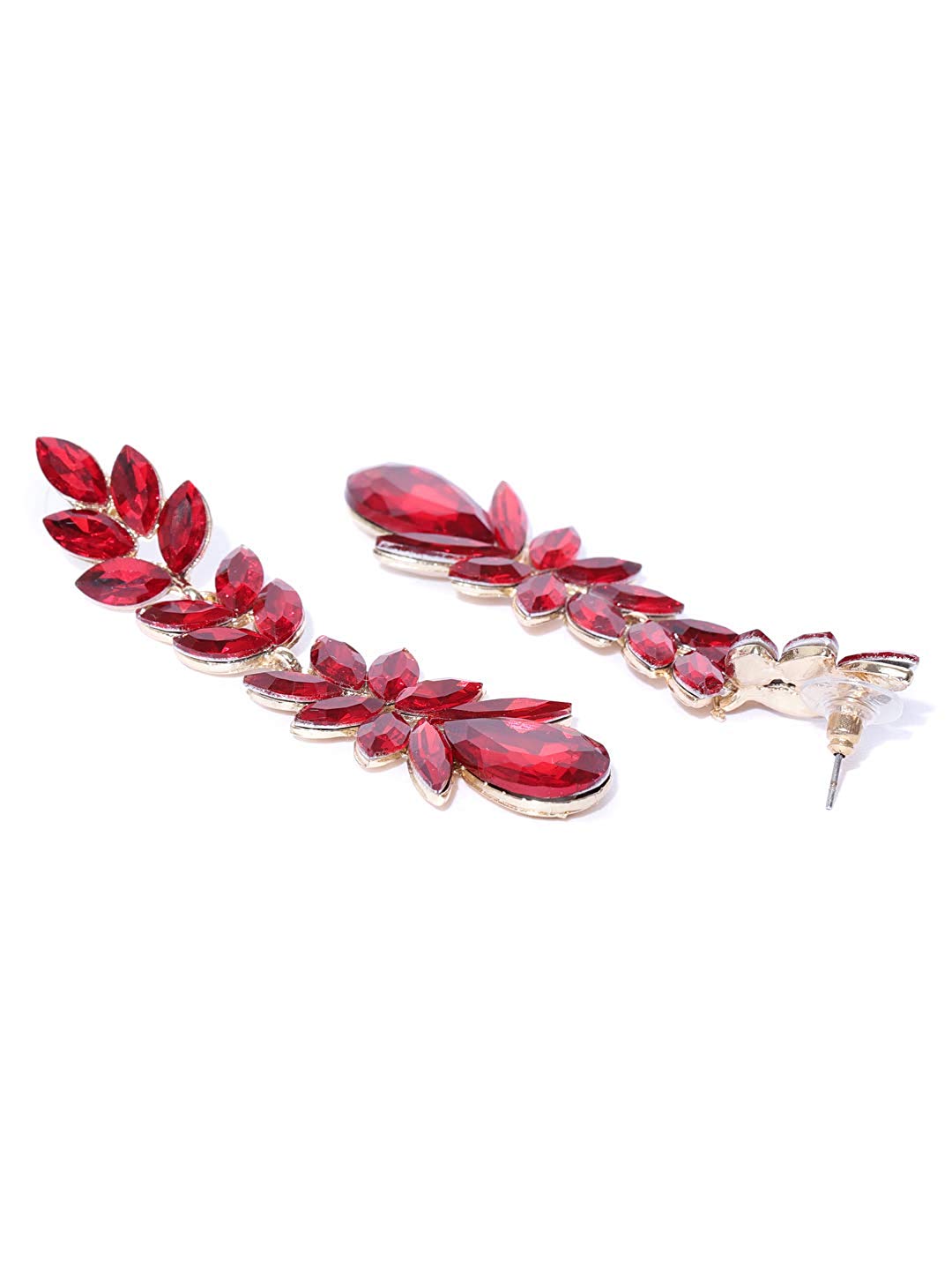YouBella Jewellery Valentine Collection Earings Crystal Earrings for Girls and Women (Red)