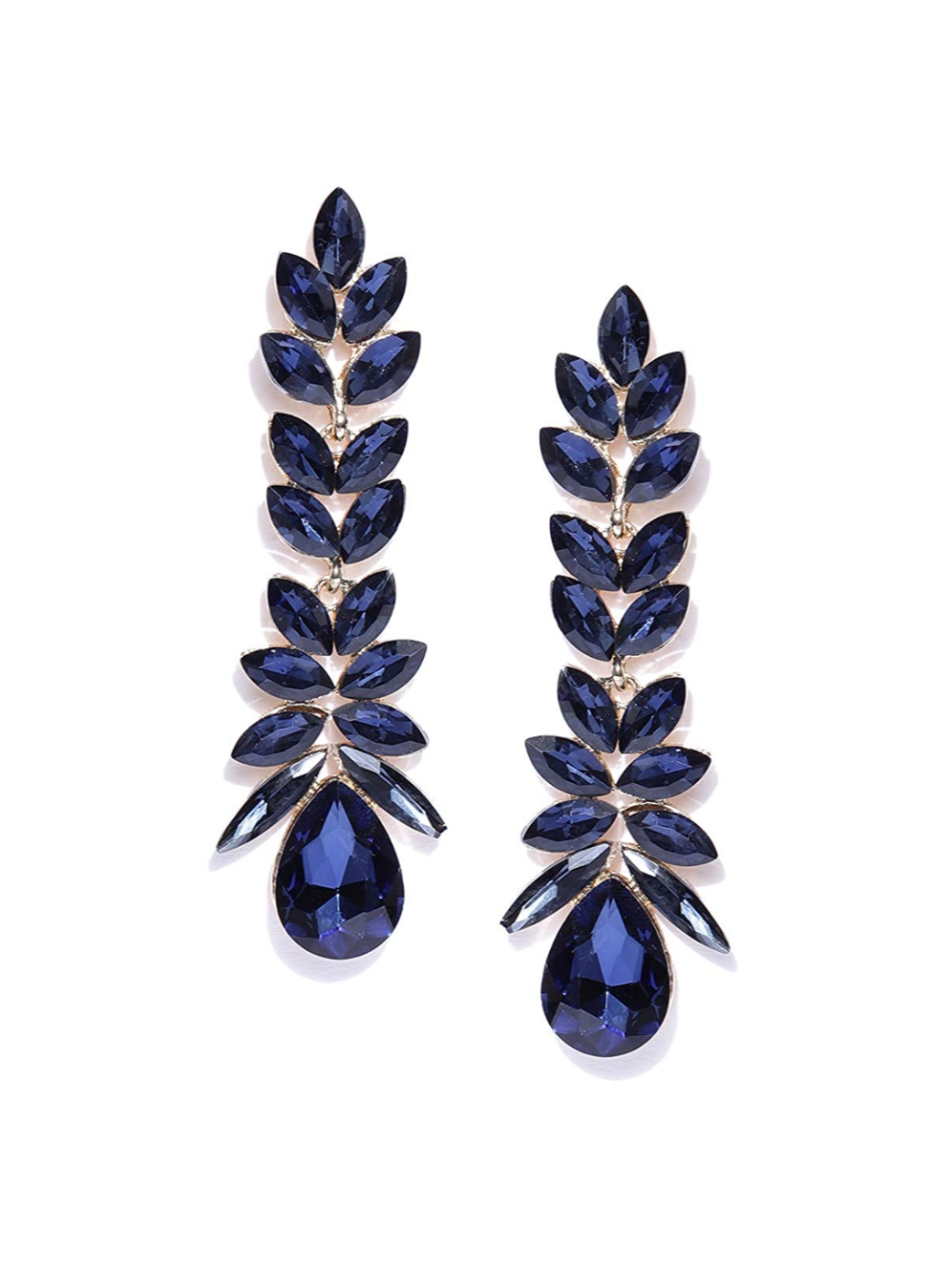 YouBella Jewellery Girls/Women's Valentine Collection Gold Plated Metal Crystal Earrings (Blue)