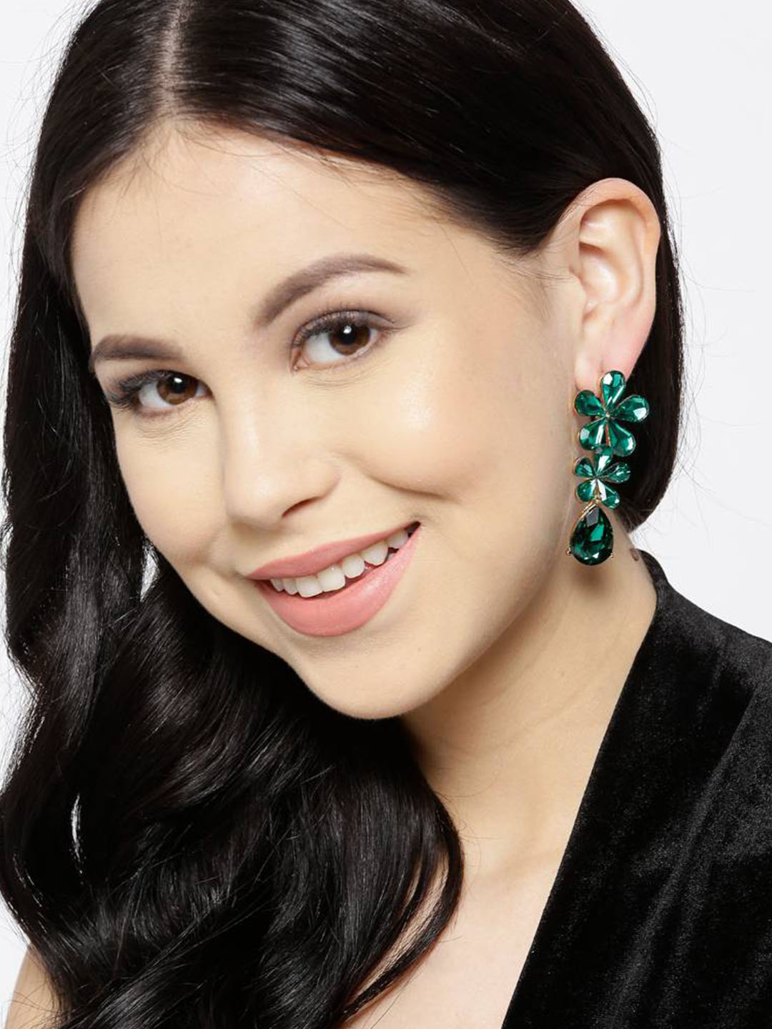 YouBella Jewellery Valentine Collection AAA Swiss Zircon Earings Fashion Earrings for Girls and Women (Green)