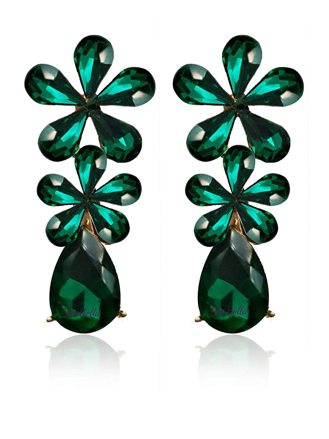 YouBella Jewellery Valentine Collection AAA Swiss Zircon Earings Fashion Earrings for Girls and Women (Green)