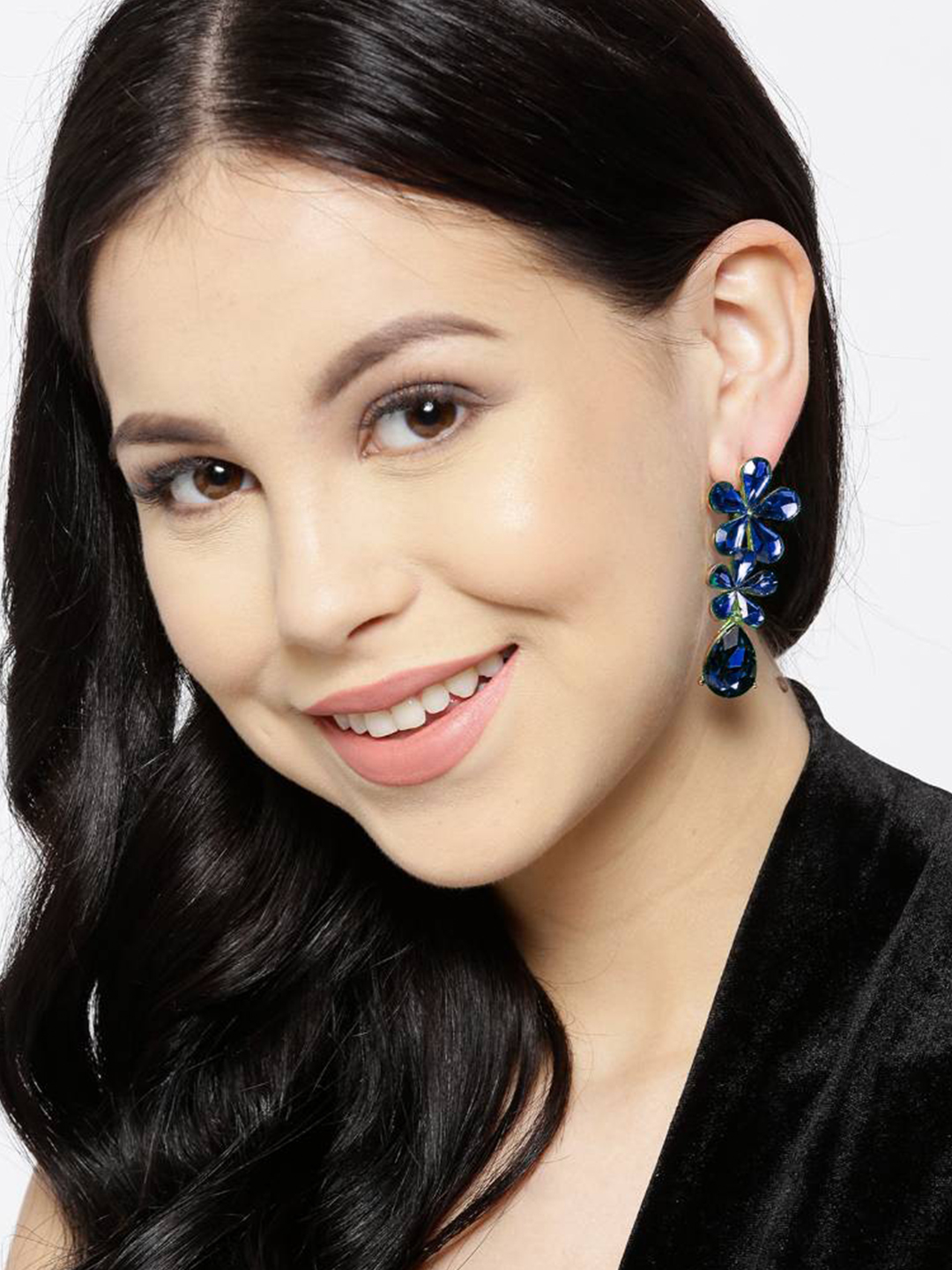YouBella Jewellery Valentine Collection AAA Swiss Zircon Earings Fashion Earrings for Girls and Women (Blue)