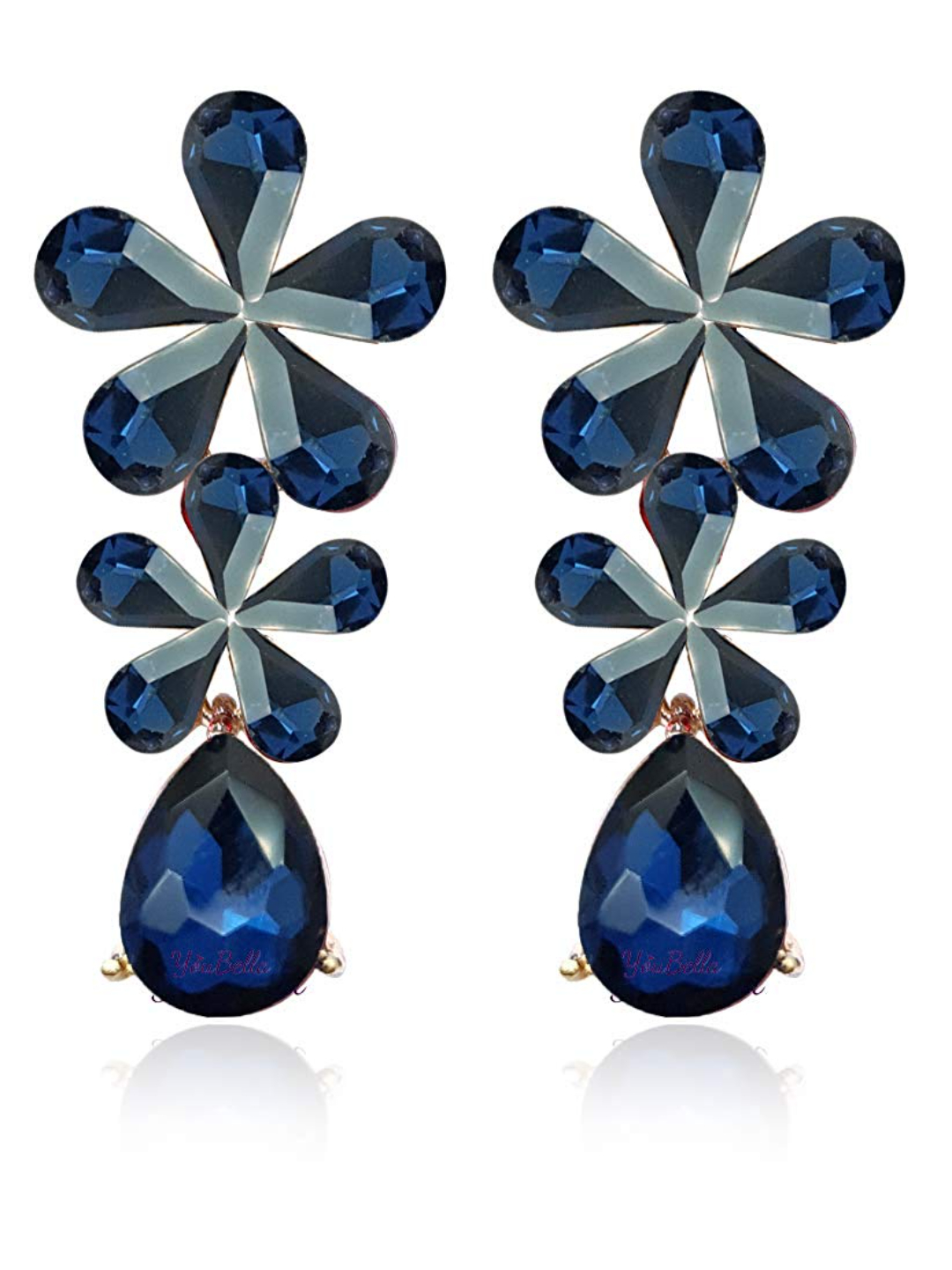 YouBella Jewellery Valentine Collection AAA Swiss Zircon Earings Fashion Earrings for Girls and Women (Blue)