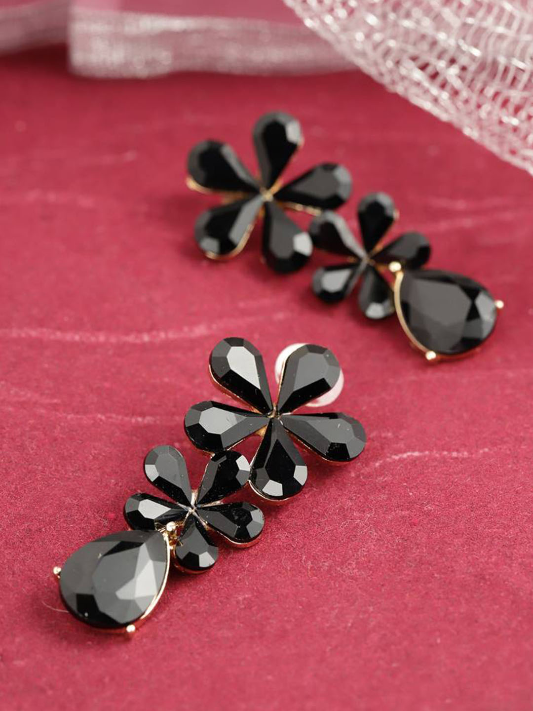 YouBella Jewellery Valentine Collection AAA Swiss Zircon Earings Fashion Earrings for Girls and Women (Black)