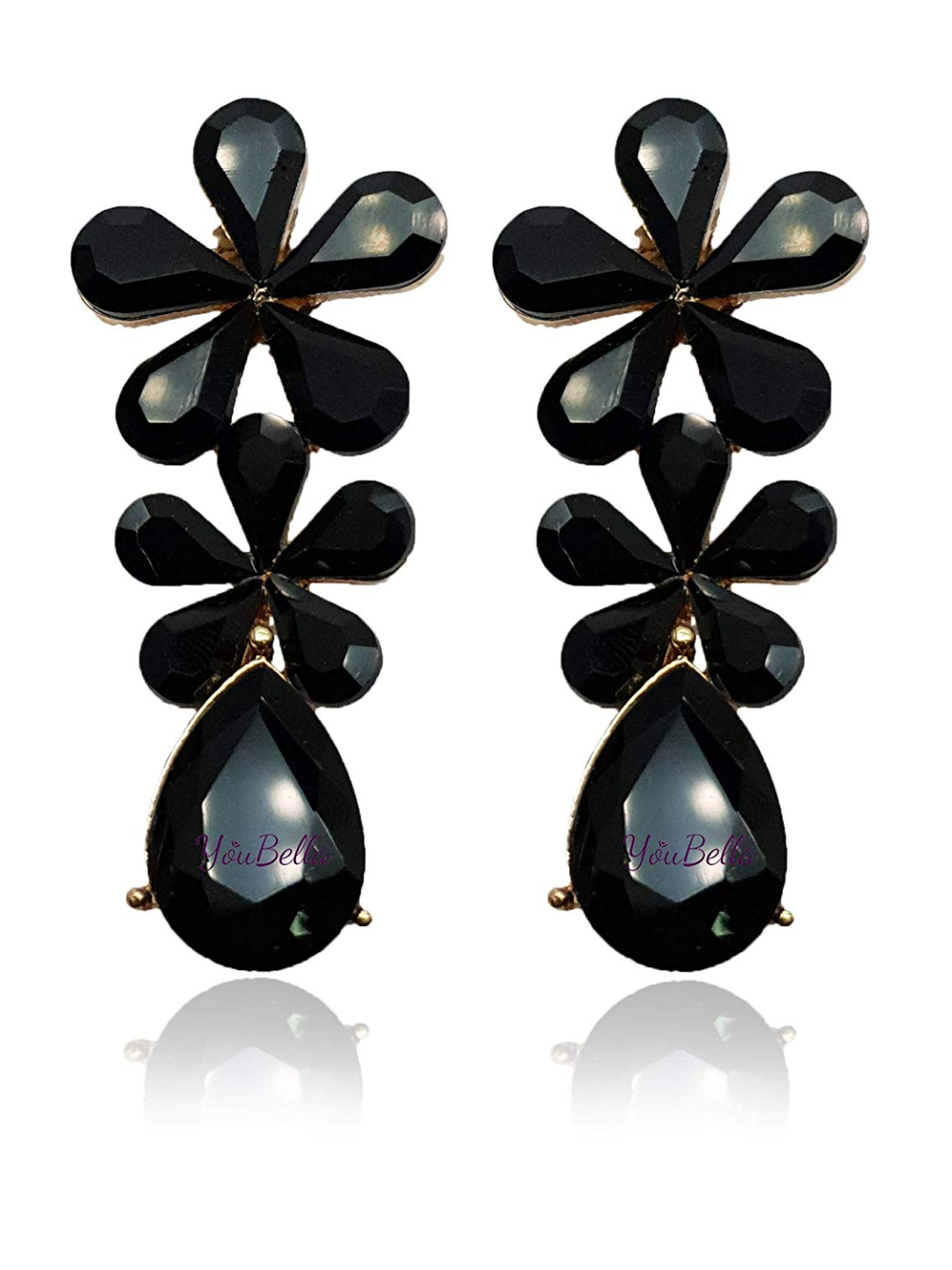 YouBella Jewellery Valentine Collection AAA Swiss Zircon Earings Fashion Earrings for Girls and Women (Black)