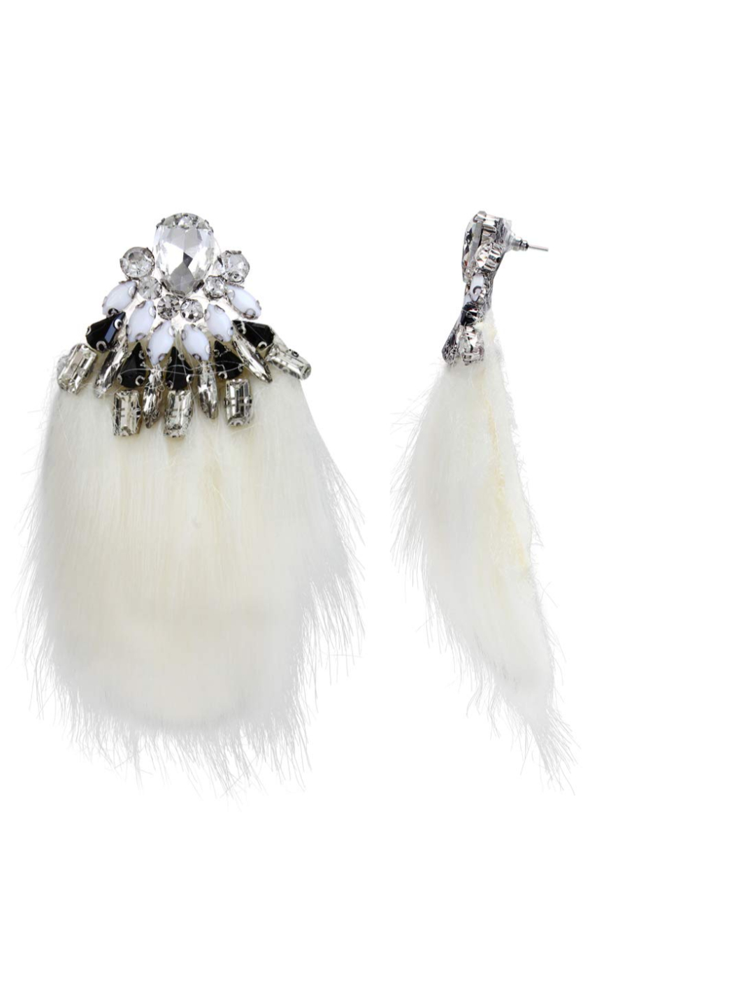 YouBella Jewellery Feather tassle Earings Earrings for Girls and Women (White)