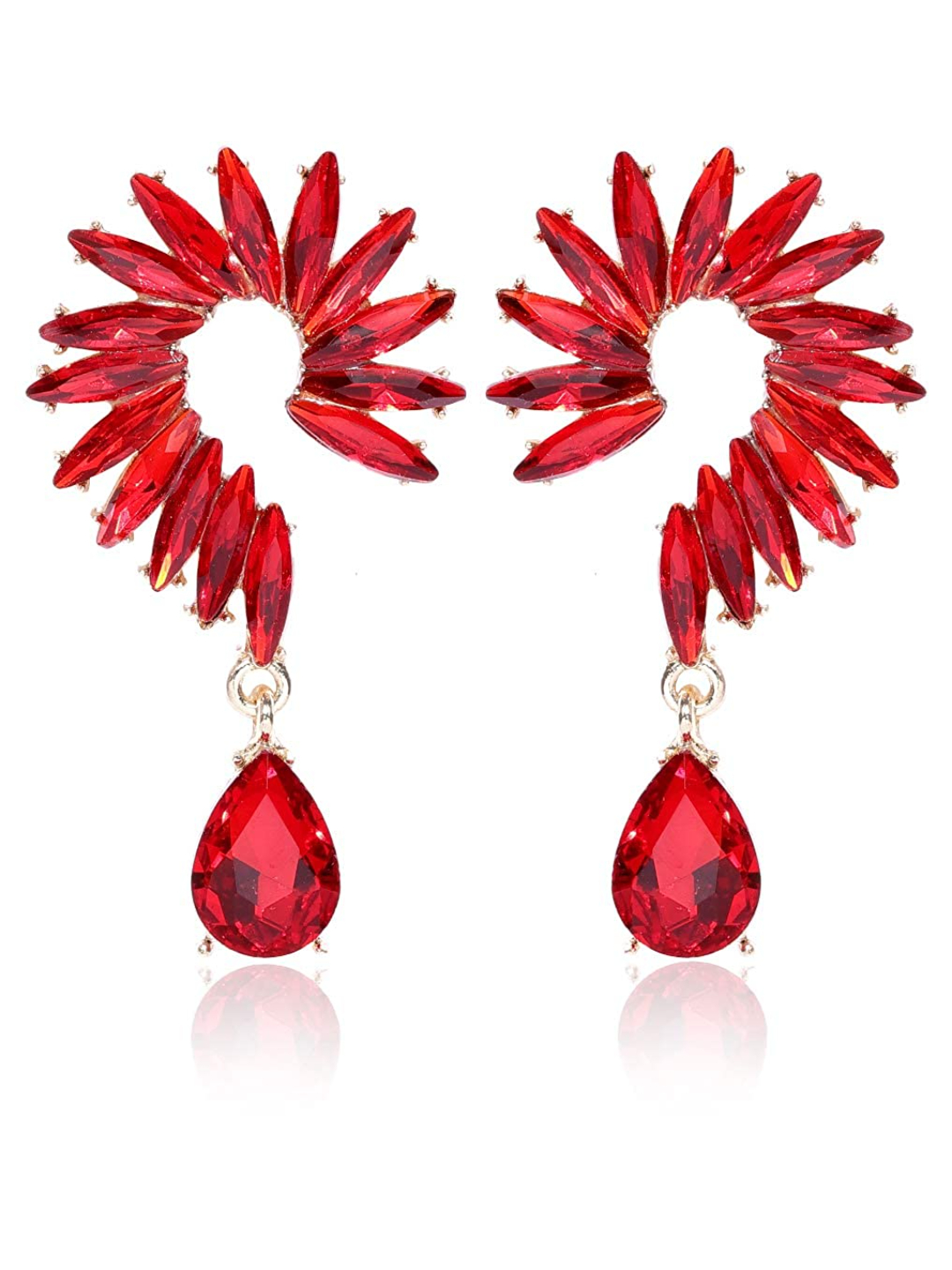 YouBella Jewellery Valentine Collection AAA Swiss Zircon Earings Fashion Earrings for Girls and Women (Red)