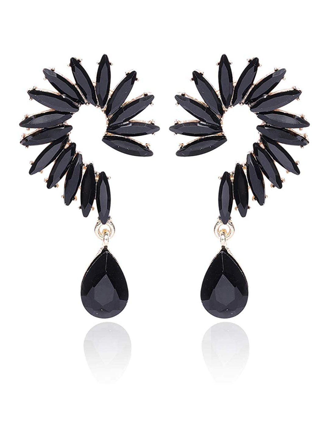 YouBella Jewellery Valentine Collection AAA Swiss Zircon Earings Fashion Earrings for Girls and Women (Black)