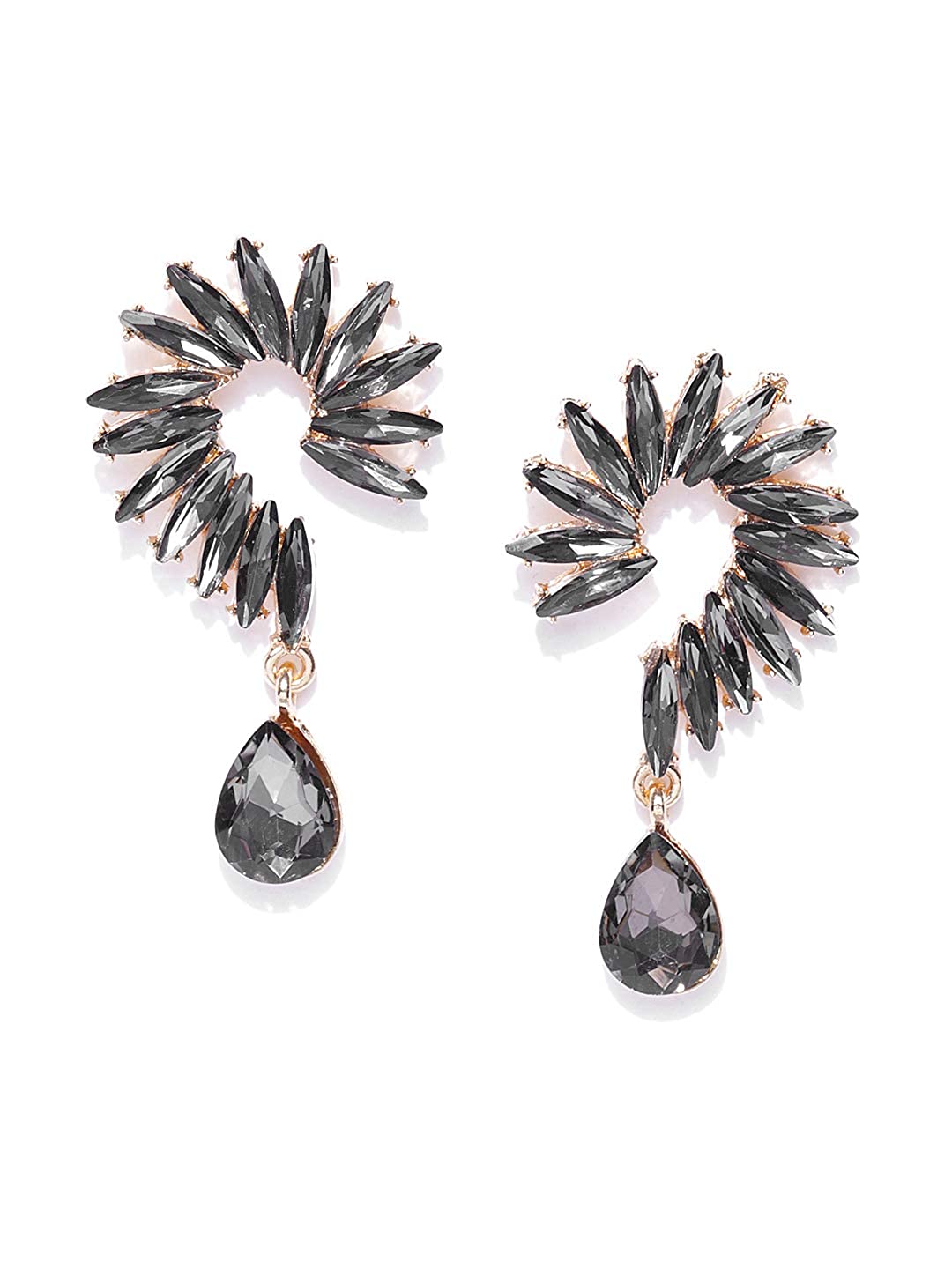 YouBella Jewellery Valentine Collection AAA Swiss Zircon Earings Fashion Earrings for Girls and Women (Grey)