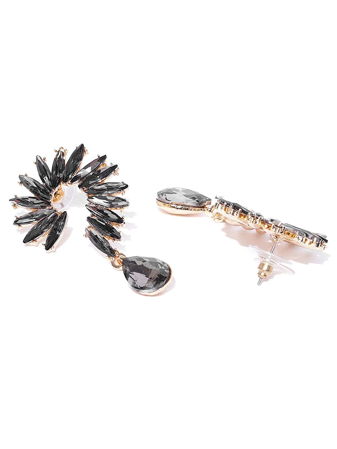 YouBella Jewellery Valentine Collection AAA Swiss Zircon Earings Fashion Earrings for Girls and Women (Grey)