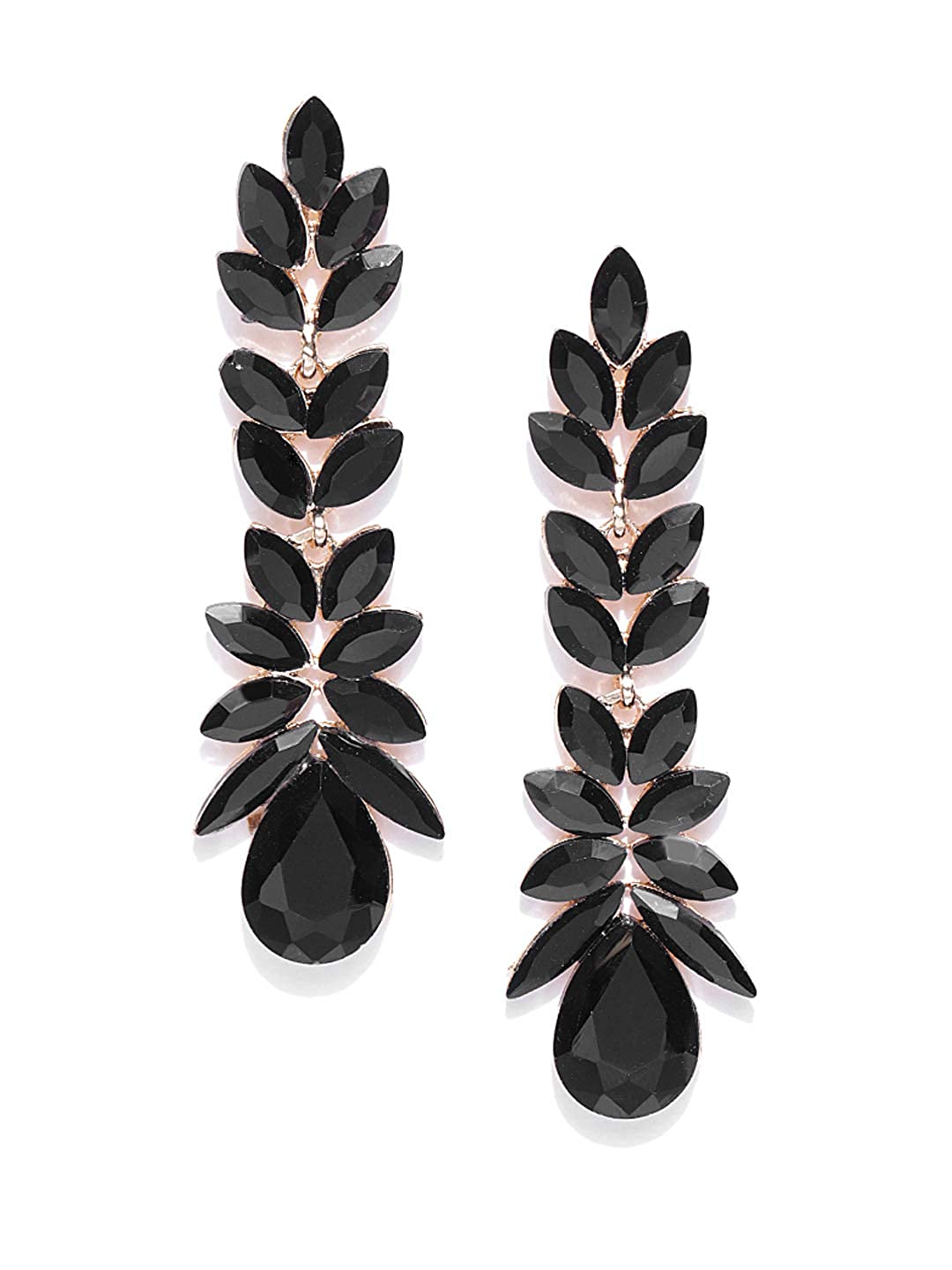 YouBella Jewellery Valentine Collection AAA Swiss Zircon Earings Fashion Stylish Fancy Party Wear Earrings for Girls and Women (Grey-Black)