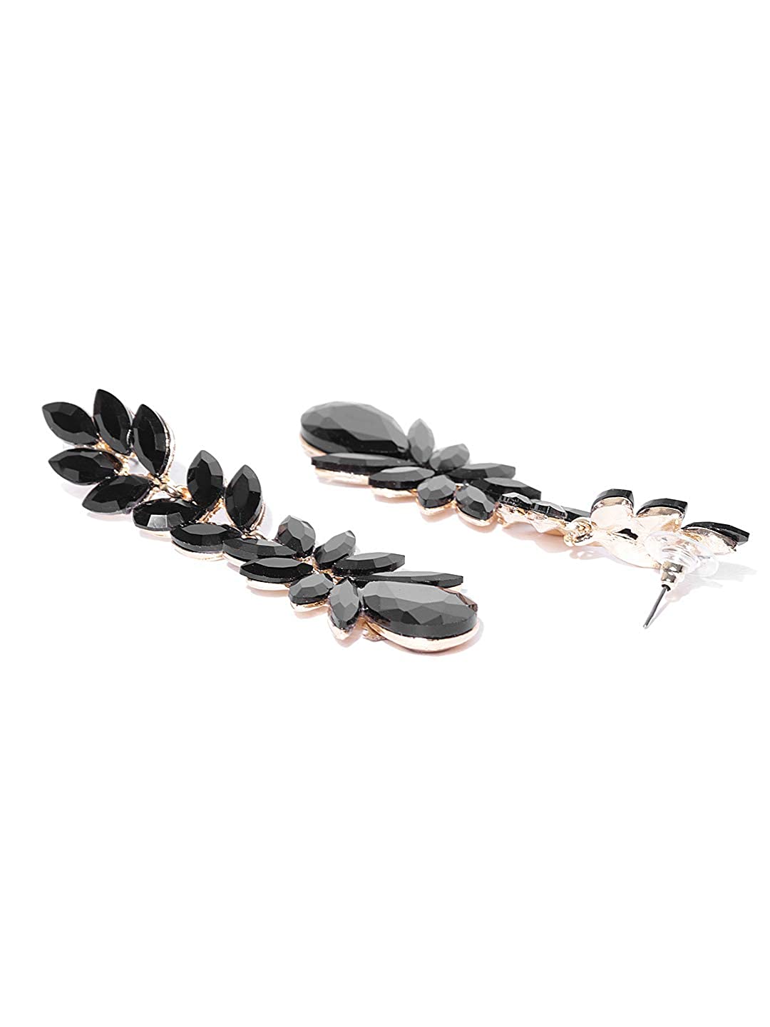 YouBella Jewellery Valentine Collection AAA Swiss Zircon Earings Earrings for Girls and Women (Grey-Black)