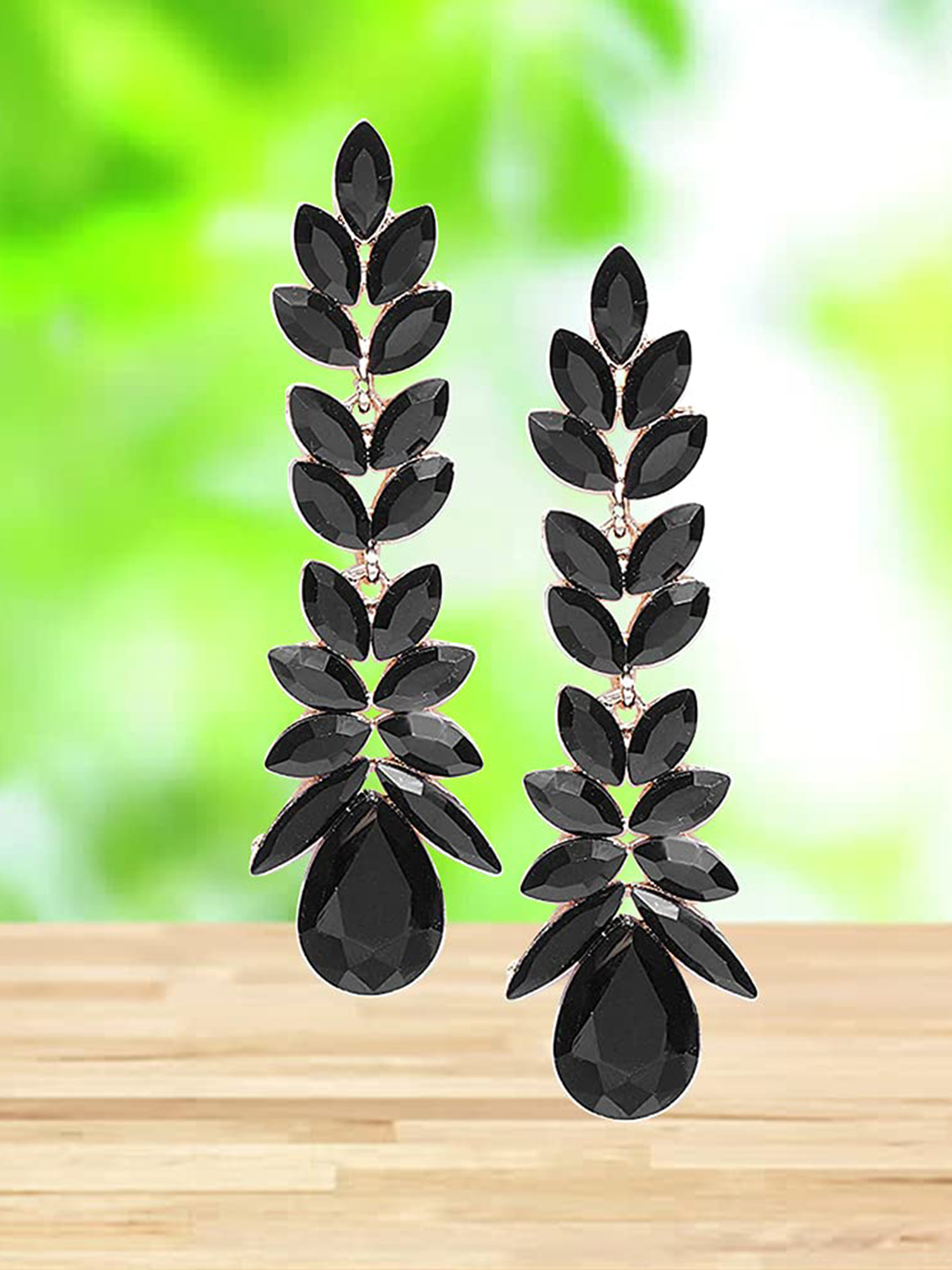 YouBella Jewellery Valentine Collection AAA Swiss Zircon Earings Earrings for Girls and Women (Grey-Black)