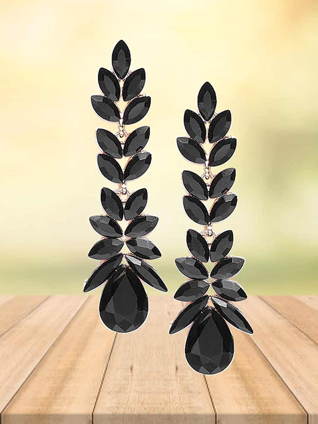 YouBella Jewellery Valentine Collection AAA Swiss Zircon Earings Earrings for Girls and Women (Grey-Black)