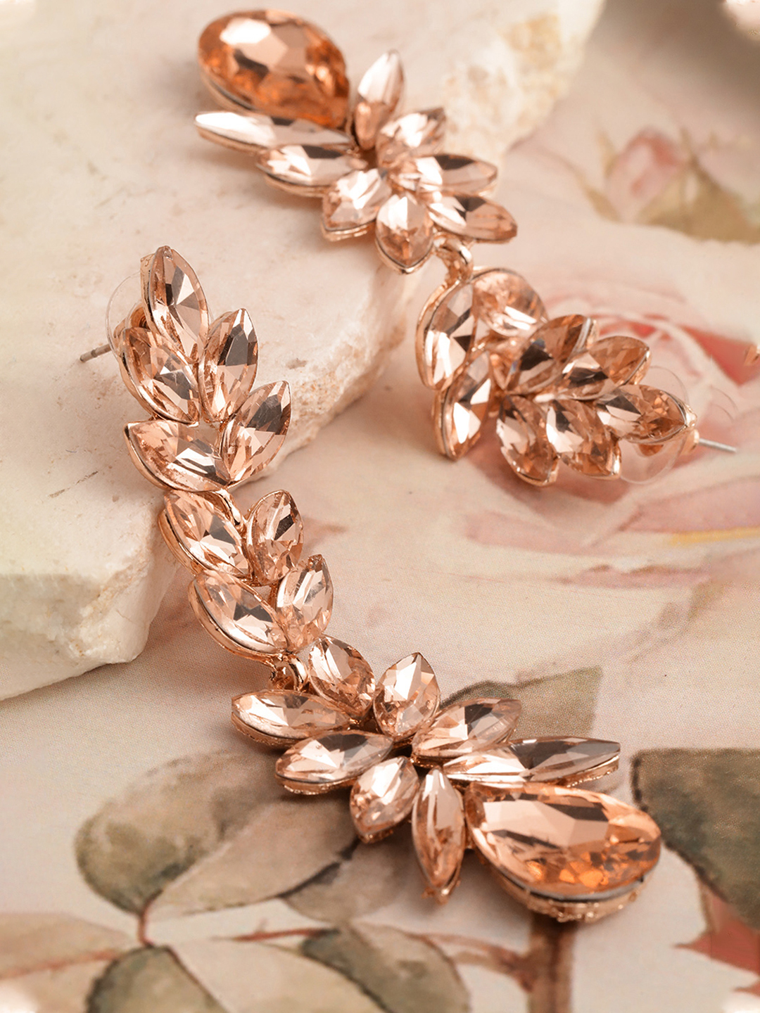 YouBella Jewellery Valentine Collection AAA Swiss Zircon Earings Fashion Earrings for Girls and Women (Peach)