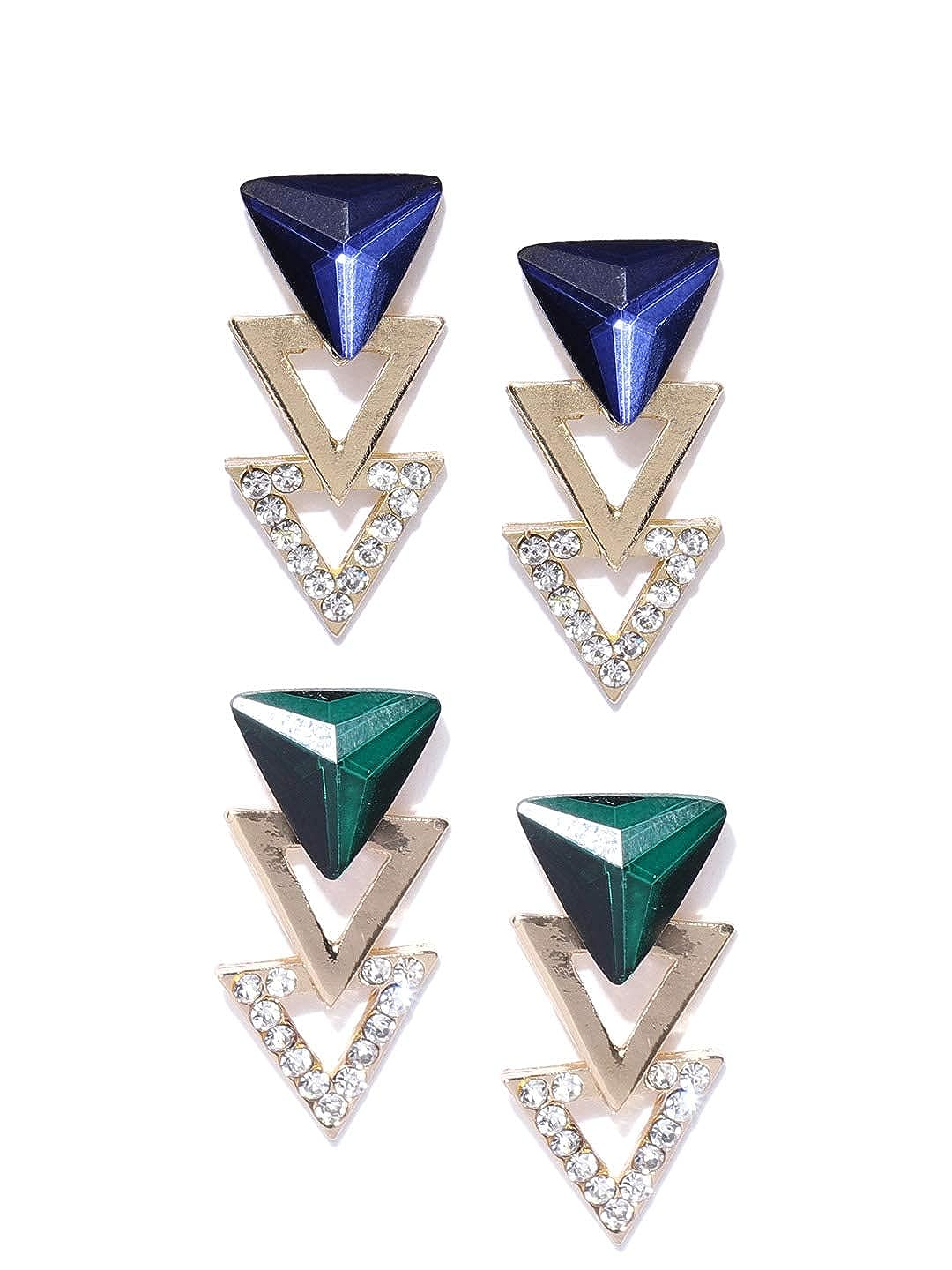 YouBella Jewellery Earrings for Women Stylish earrings Combo Set of Two Crystal earings ear rings for Girls and Women