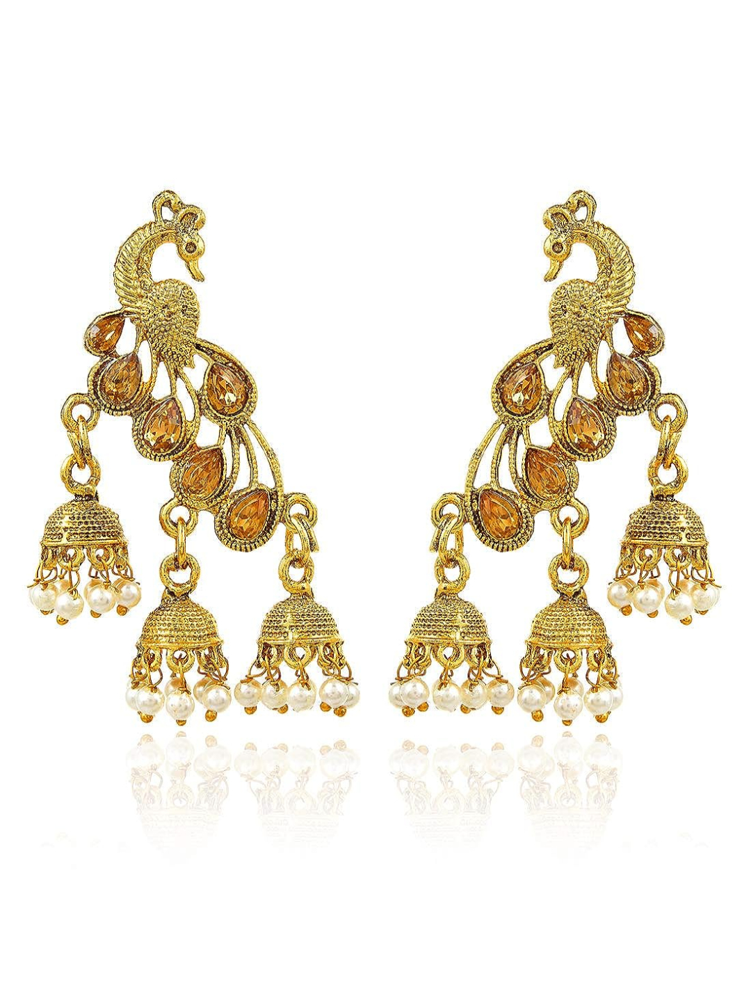 YouBella Jewellery Earings Gold Plated Pearl Jhumka/Jhumki Earrings for Girls and Women