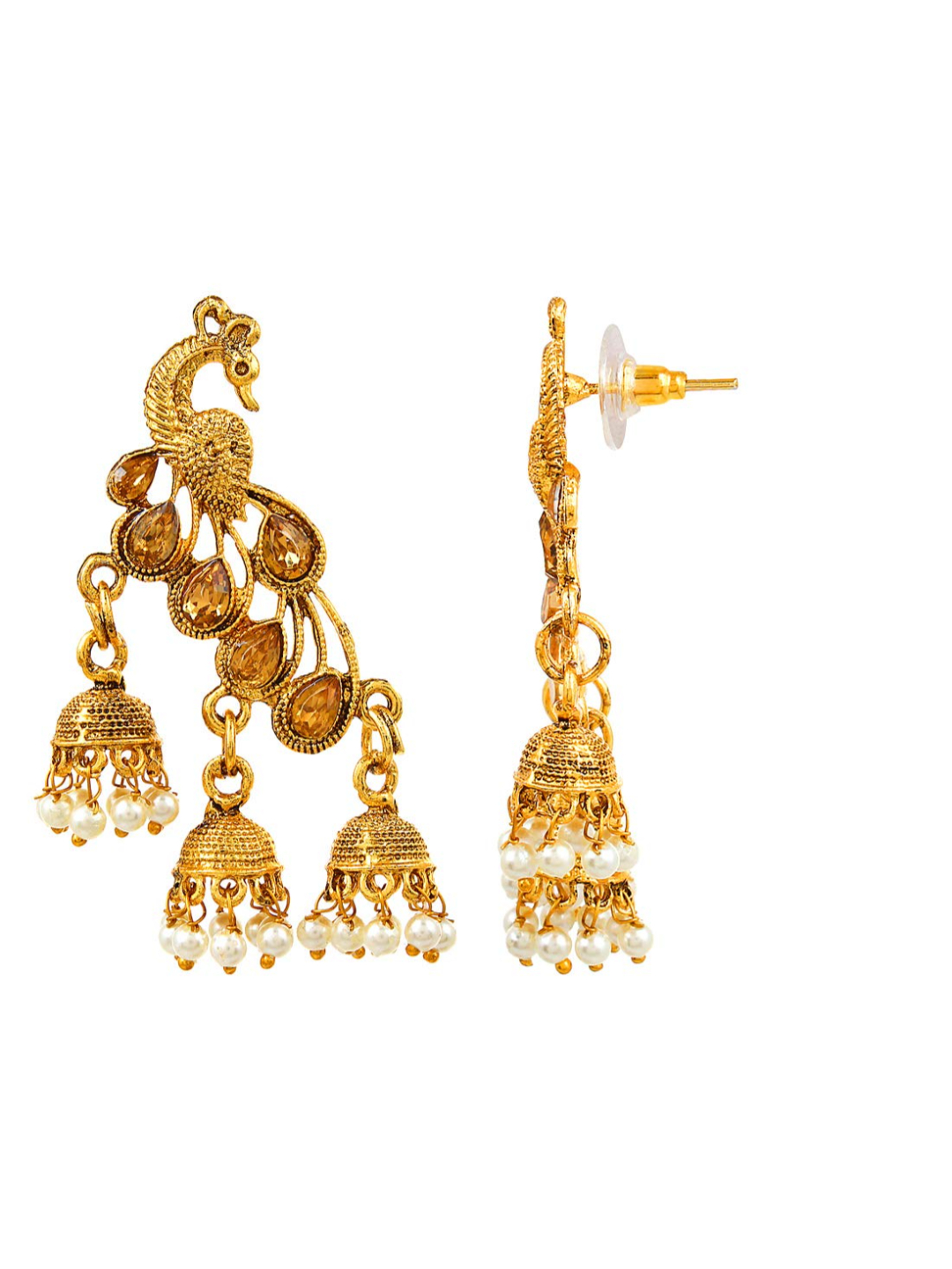 YouBella Jewellery Earings Gold Plated Pearl Jhumka/Jhumki Earrings for Girls and Women