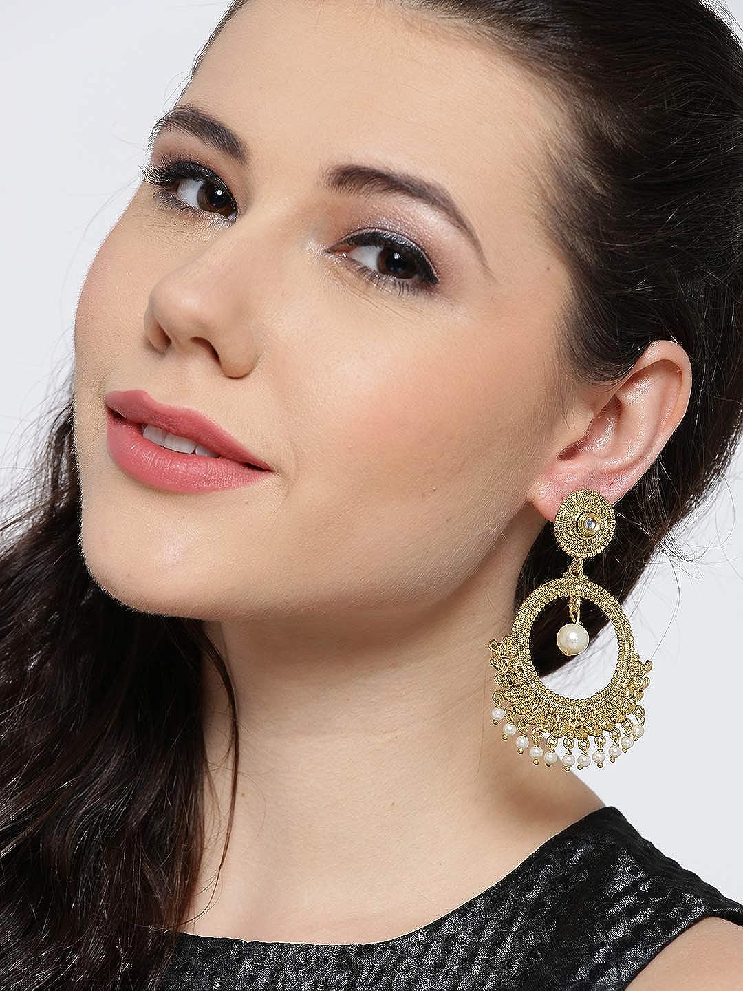 YouBella Jewellery Gold Plated Pearl Earrings For Girls and Women