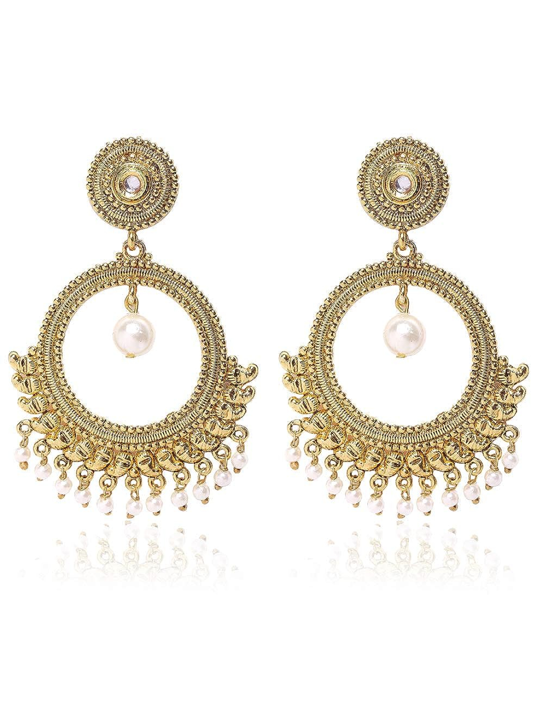 YouBella Jewellery Gold Plated Pearl Earrings For Girls and Women