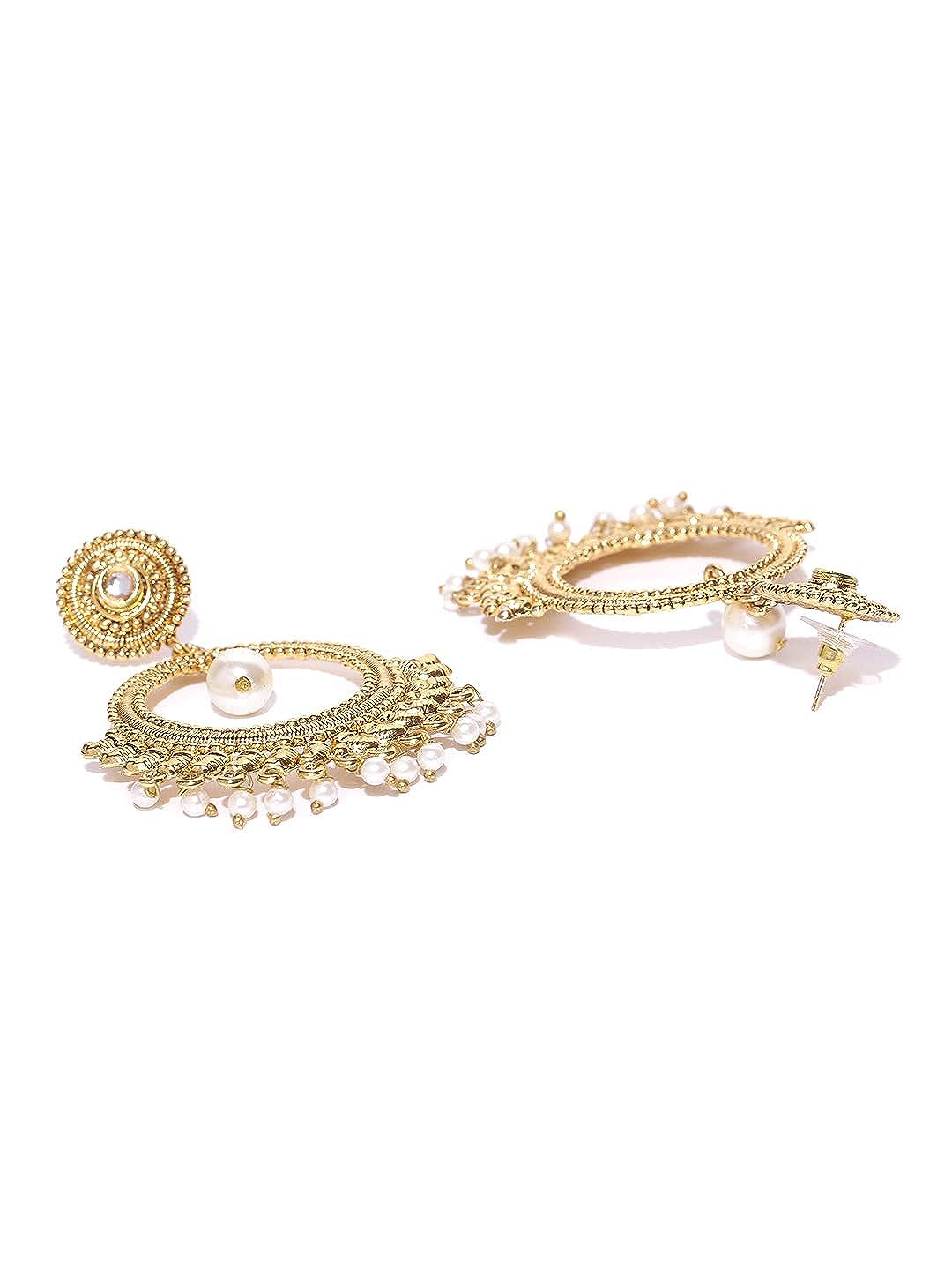 YouBella Jewellery Gold Plated Pearl Earrings For Girls and Women